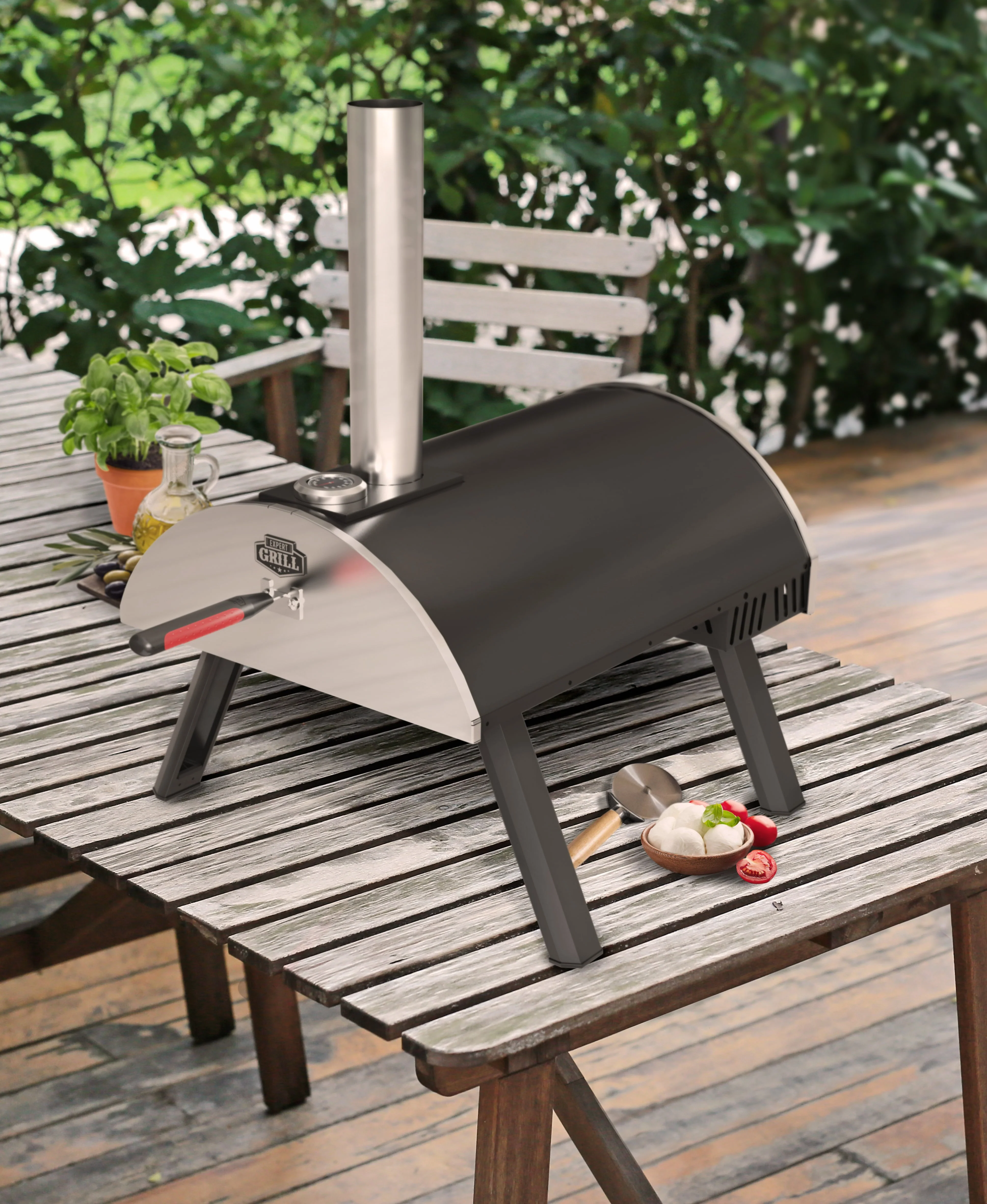 Expert Grill 15" Charcoal Pizza Oven, Black Image 2