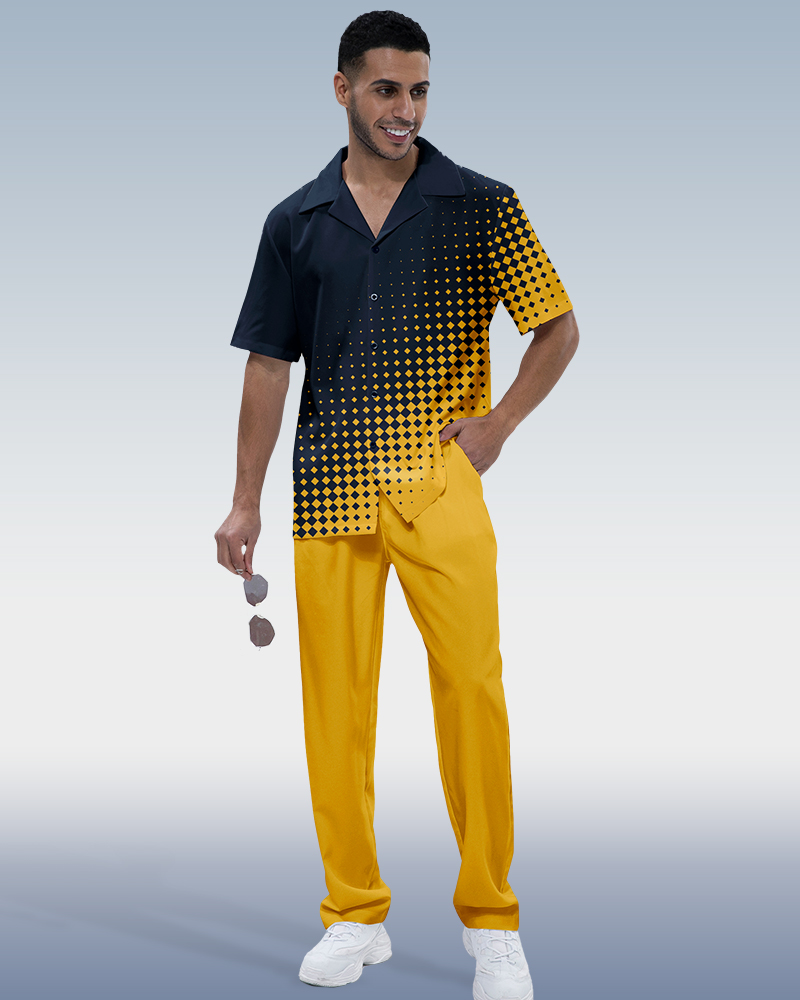 Costume de marche à manches courtes à pois pour homme Suitmens 217