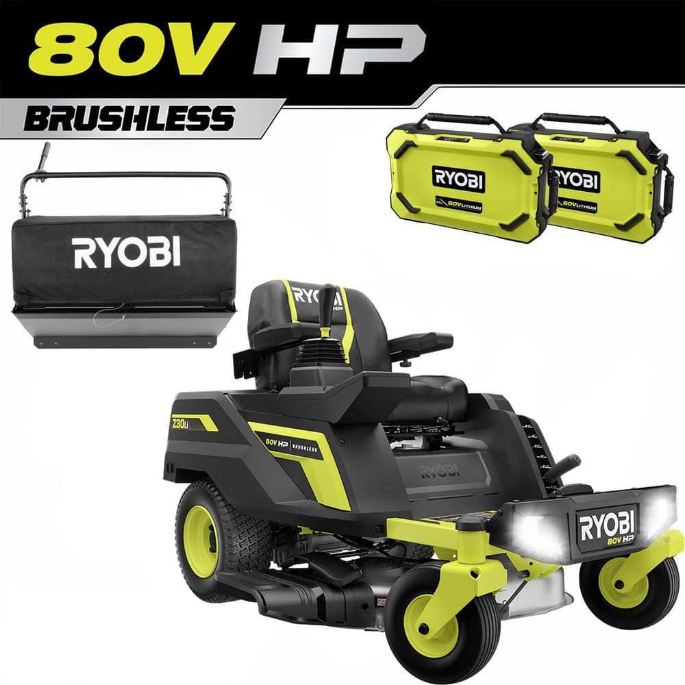 80V HP Brushless 30 in. Battery Electric Cordless Zero Turn Mower with Bagger, (2) 80V 10 Ah Batteries, Charger