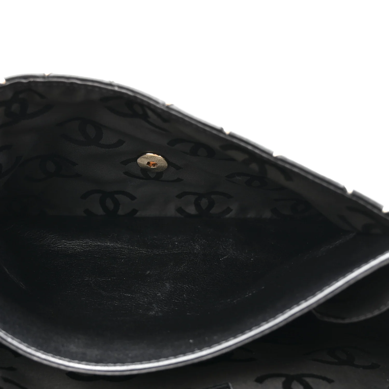 Calfskin Quilted Wild Stitch Large Top Handle Flap Black