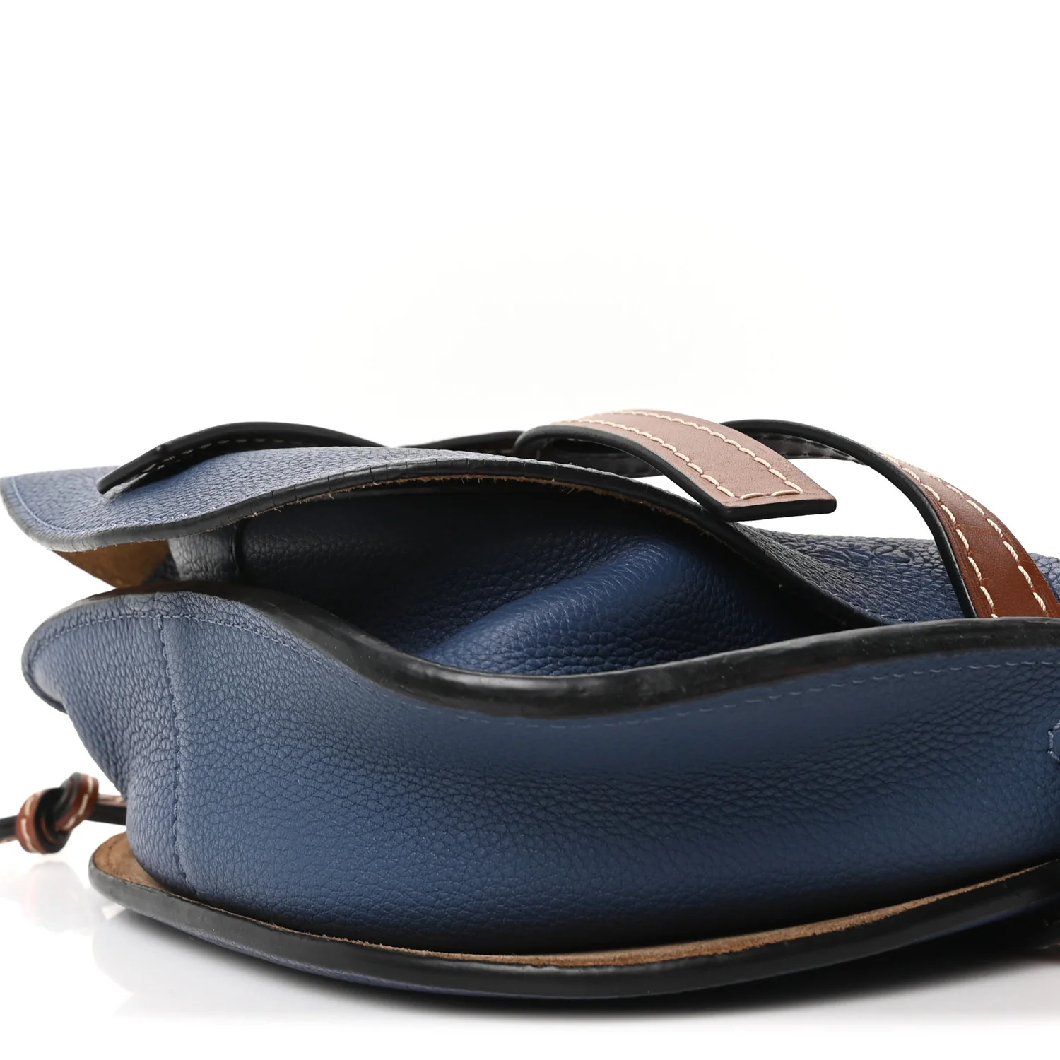 Grained Calfskin Small Gate Crossbody Bag Varsity Pecan