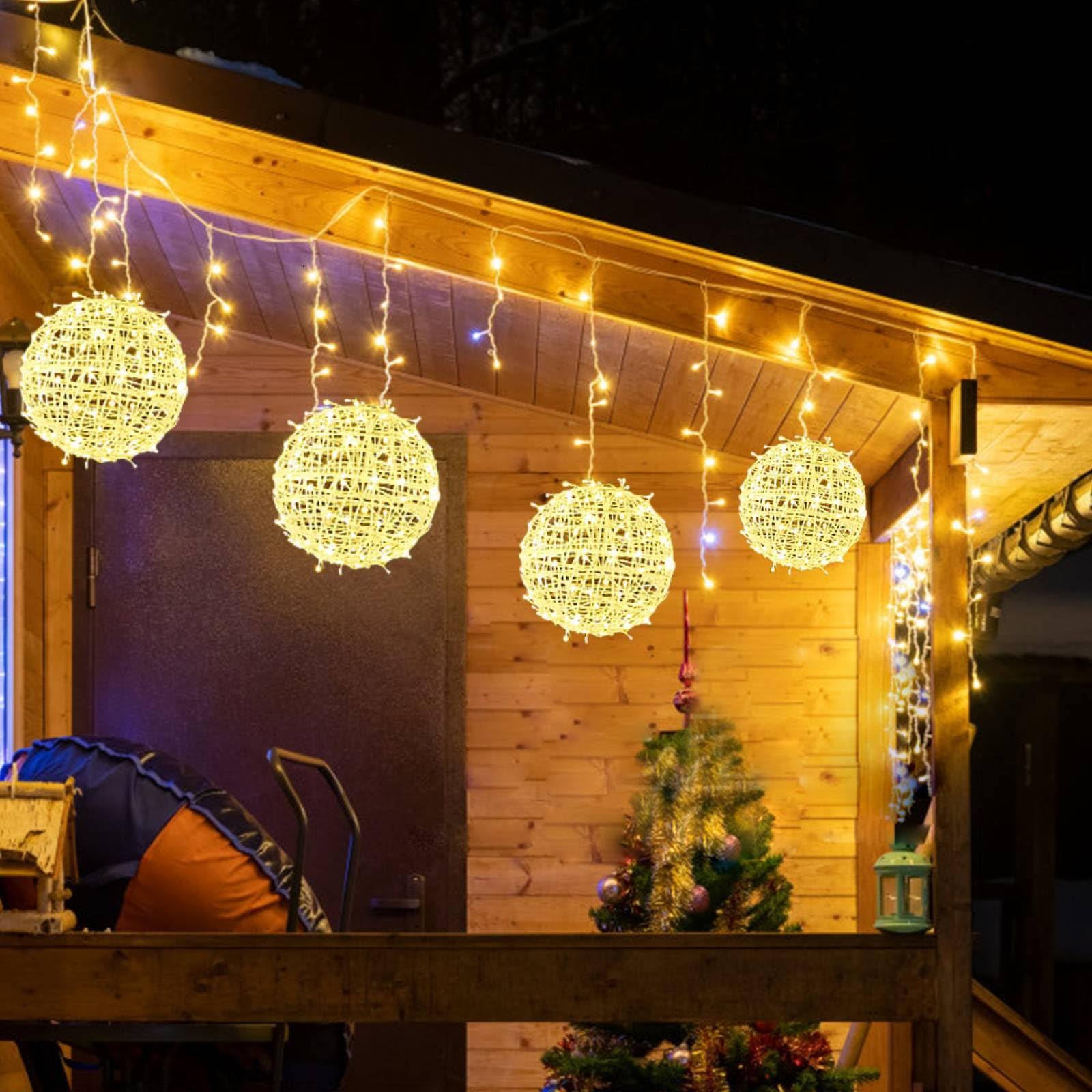 jnoec Outdoor Balls Lights Hanging Tree Garden Lights - 4 Pack 7.87
