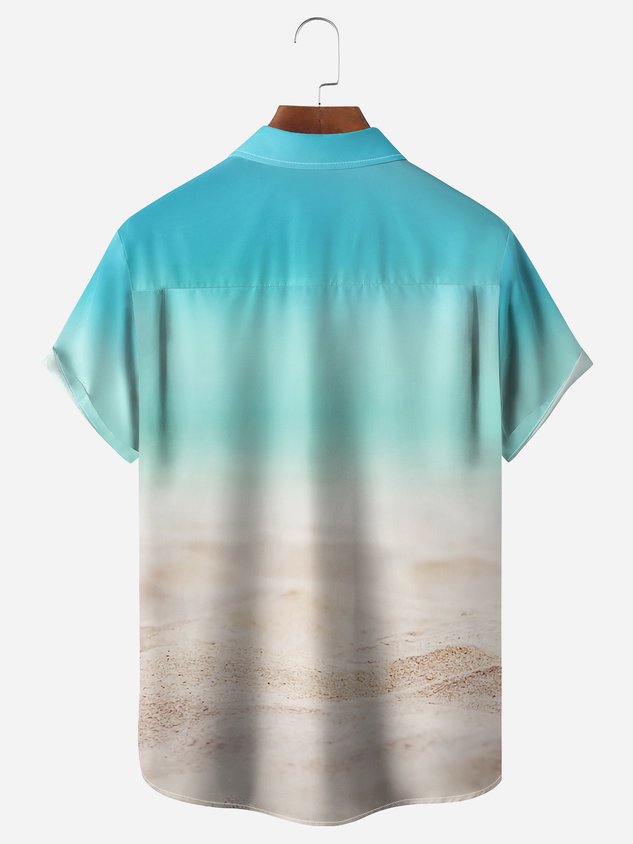 Chemise décontractée à manches courtes avec poche poitrine et motif gorille transportant un taco et une bière