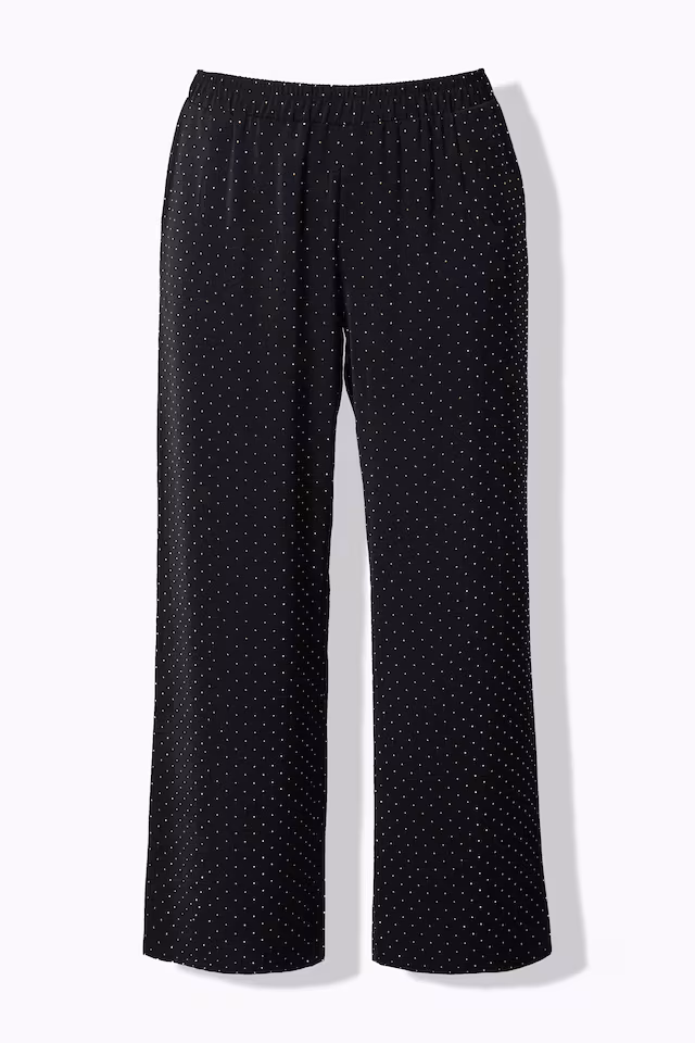 Wide-leg rhinestone pull-on pants