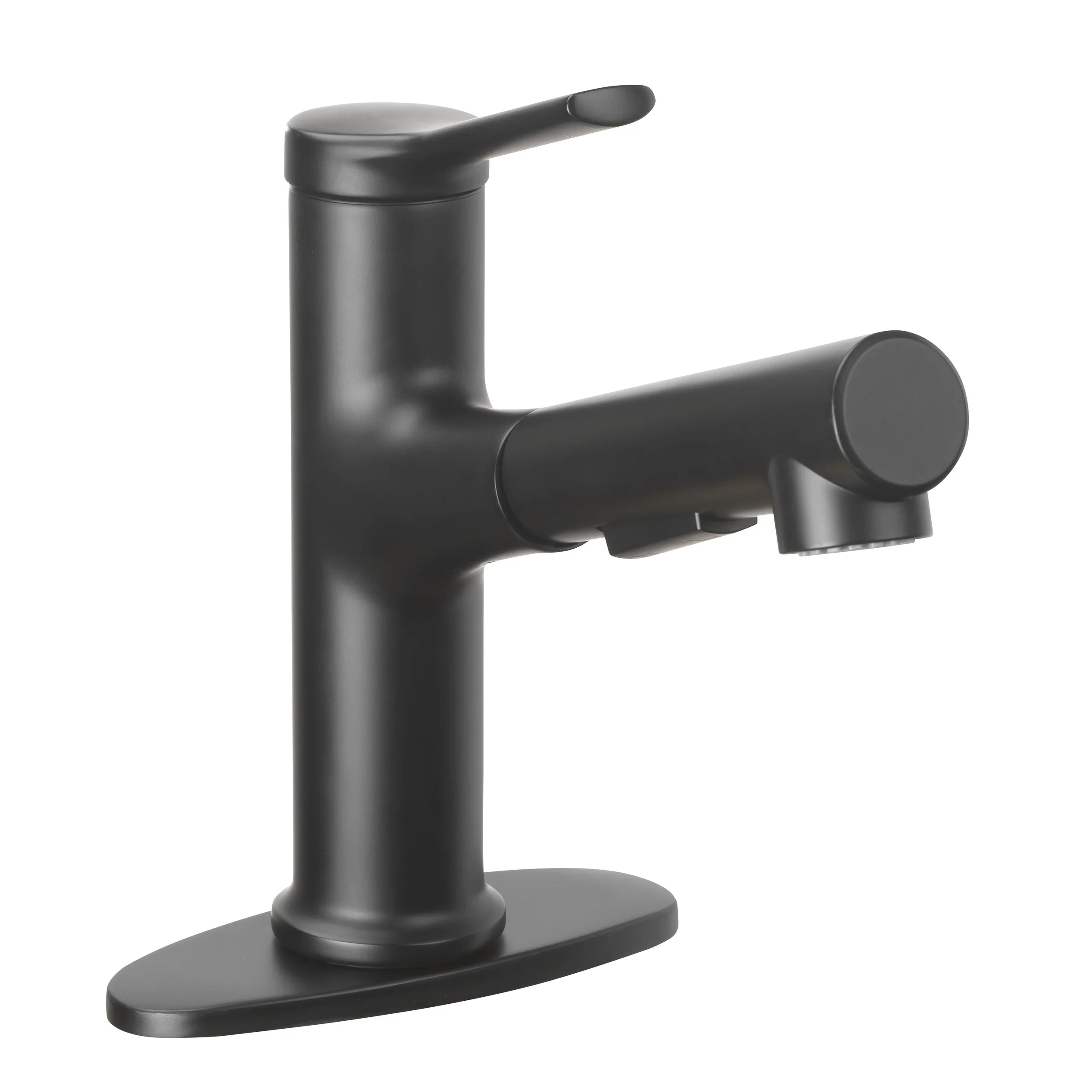 Better Homes and Gardens Pull-Out Bathroom Sink Faucet with Pop-Up Drain and Optional Deckplate, Matte Black