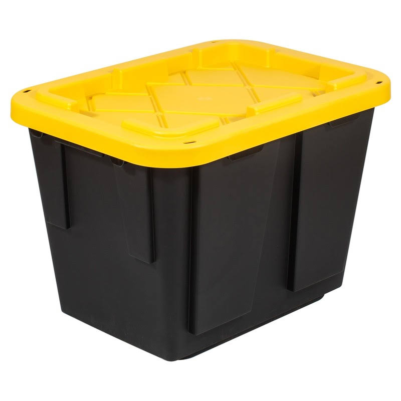 Office Depot Brand by Greenmade Professional Storage Totes 12-Gallon Black Yellow