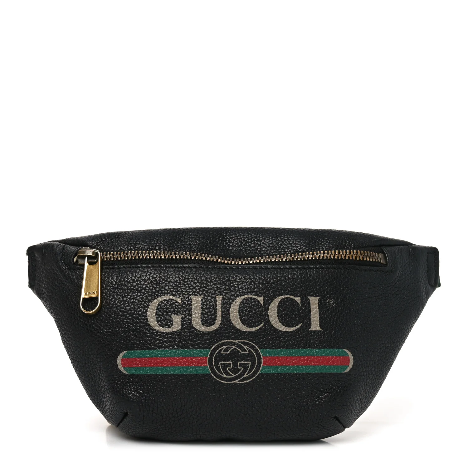 Grained Calfskin Small Logo Belt Bag Black