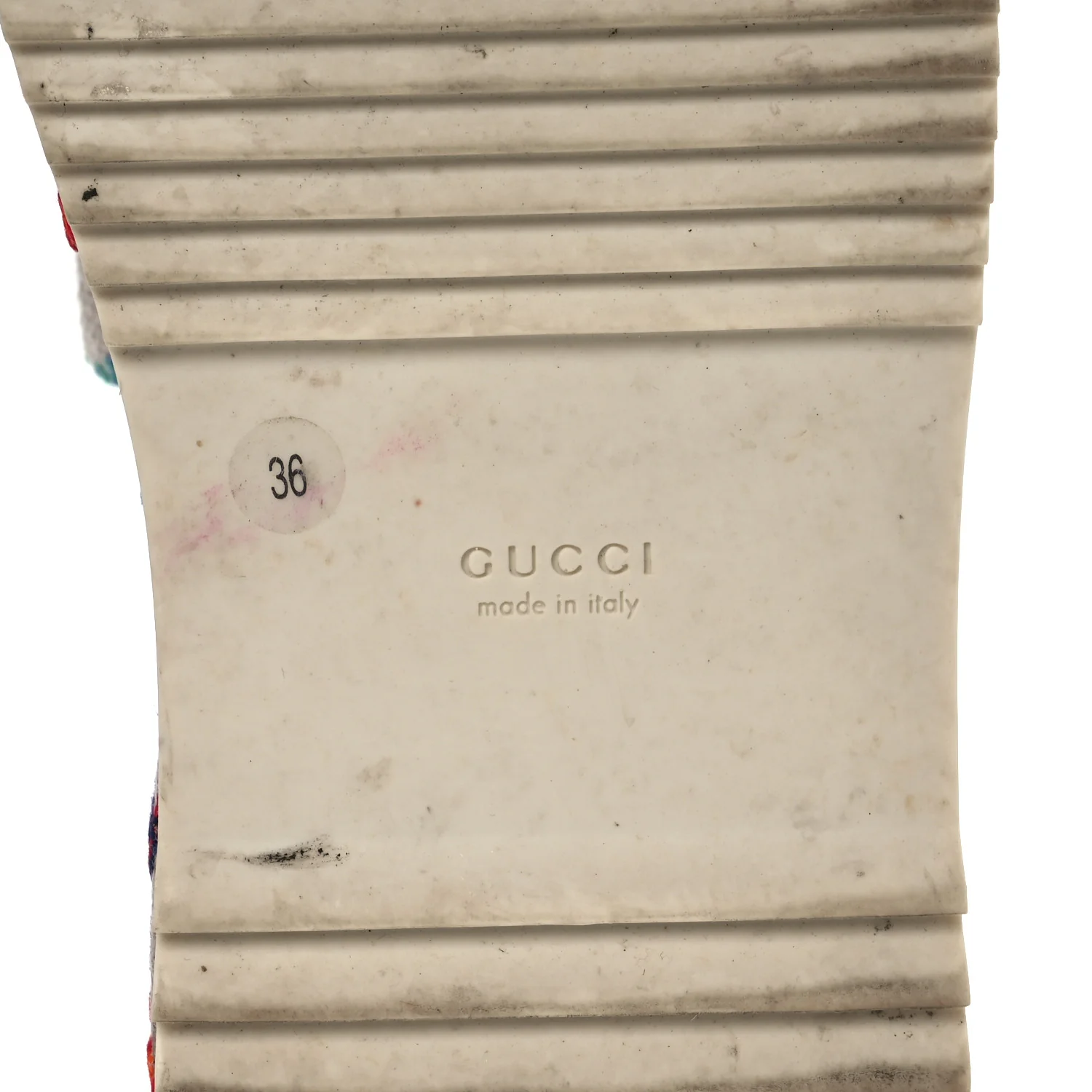 Linen Psychedelic Mini GG Monogram Angelina Platform 55mm Slide Sandals 36 Multicolor