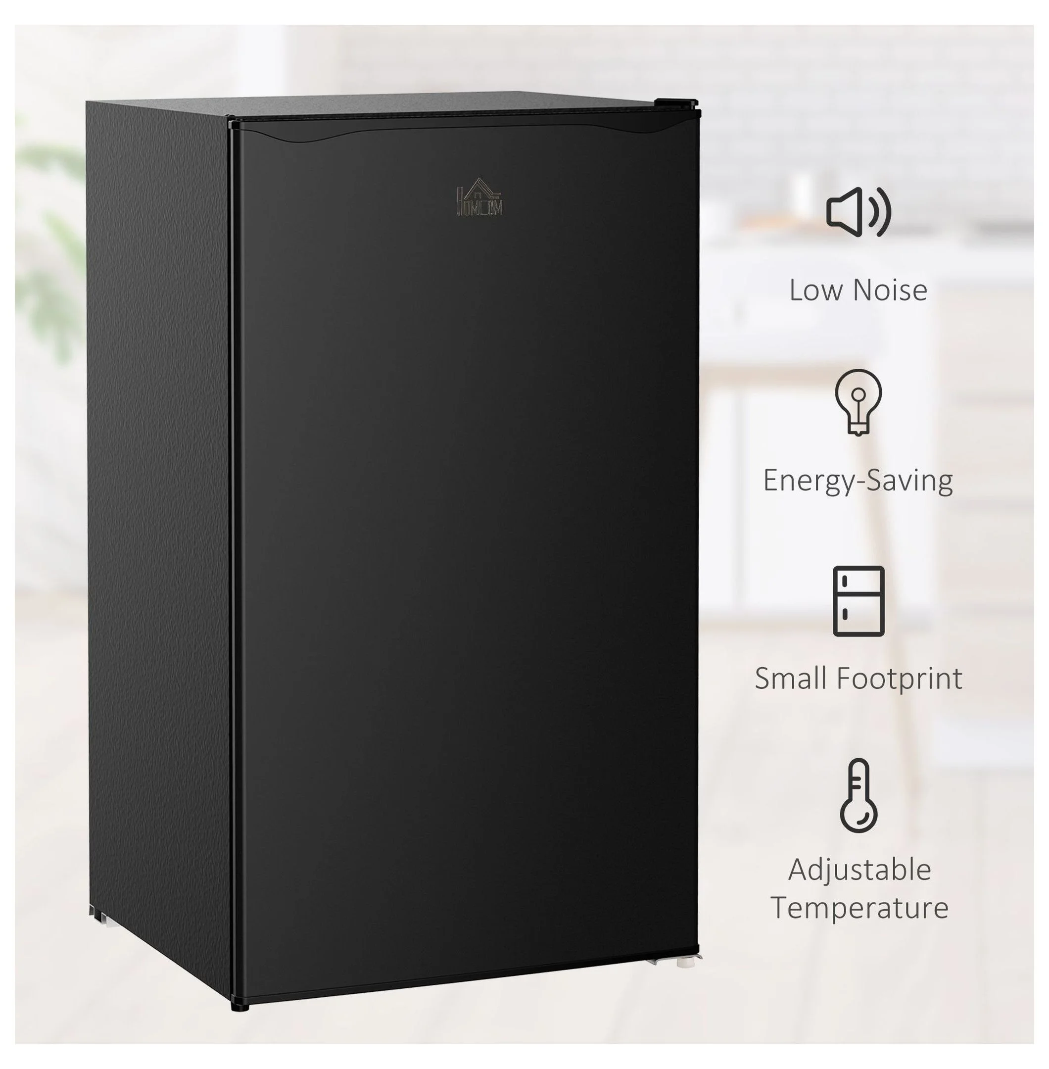 Mini Fridge with Freezer, 3.2 Cu.Ft Compact Refrigerator for Bedroom, Dorm, Apartment Adjustable Thermostat, Reversible Door, Black - Image 7