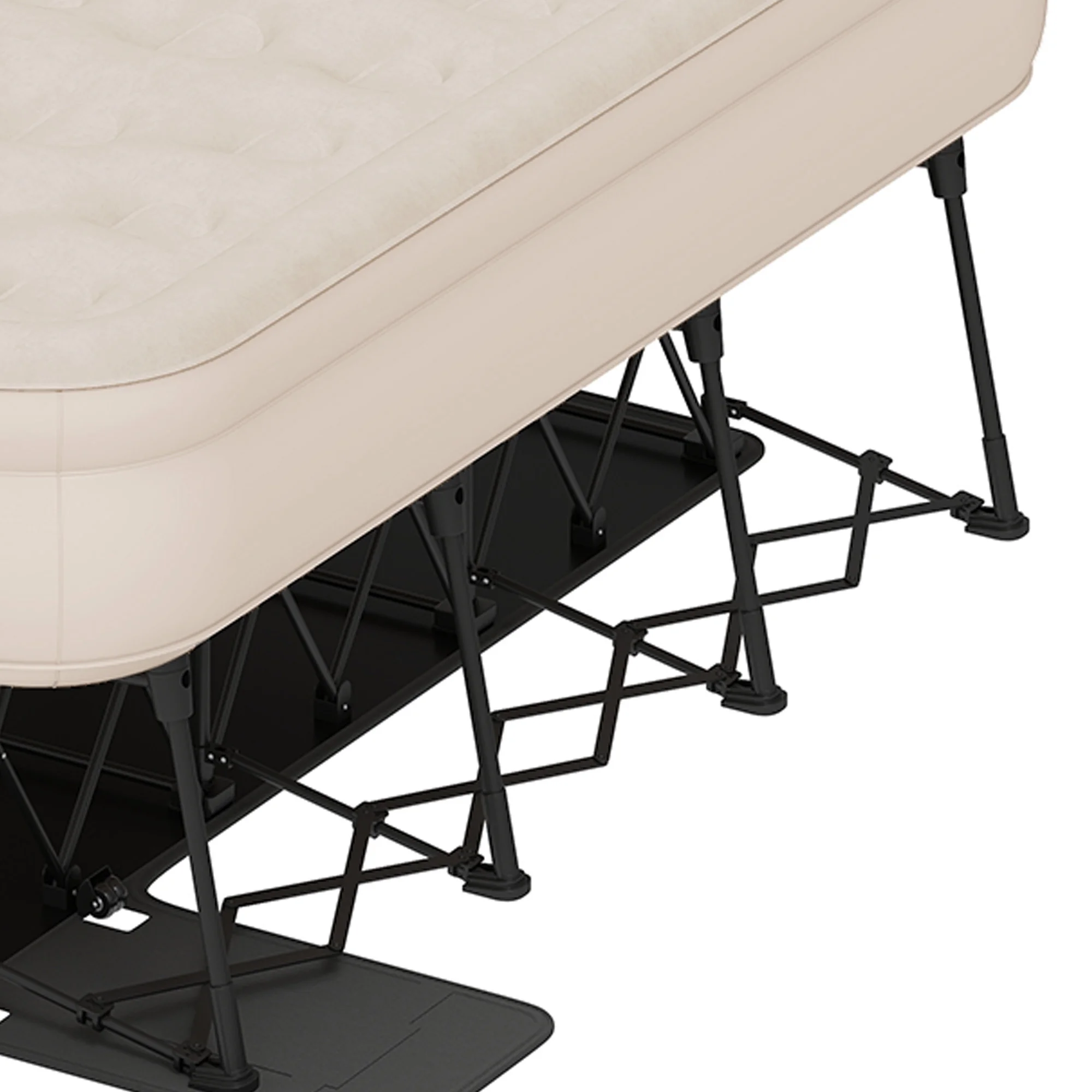 Inflatable Queen Air Mattress with Built-in Pump, Frame, Velvet Surface Portable Storage Case, Khaki(Queen/Khaki) - Image 10