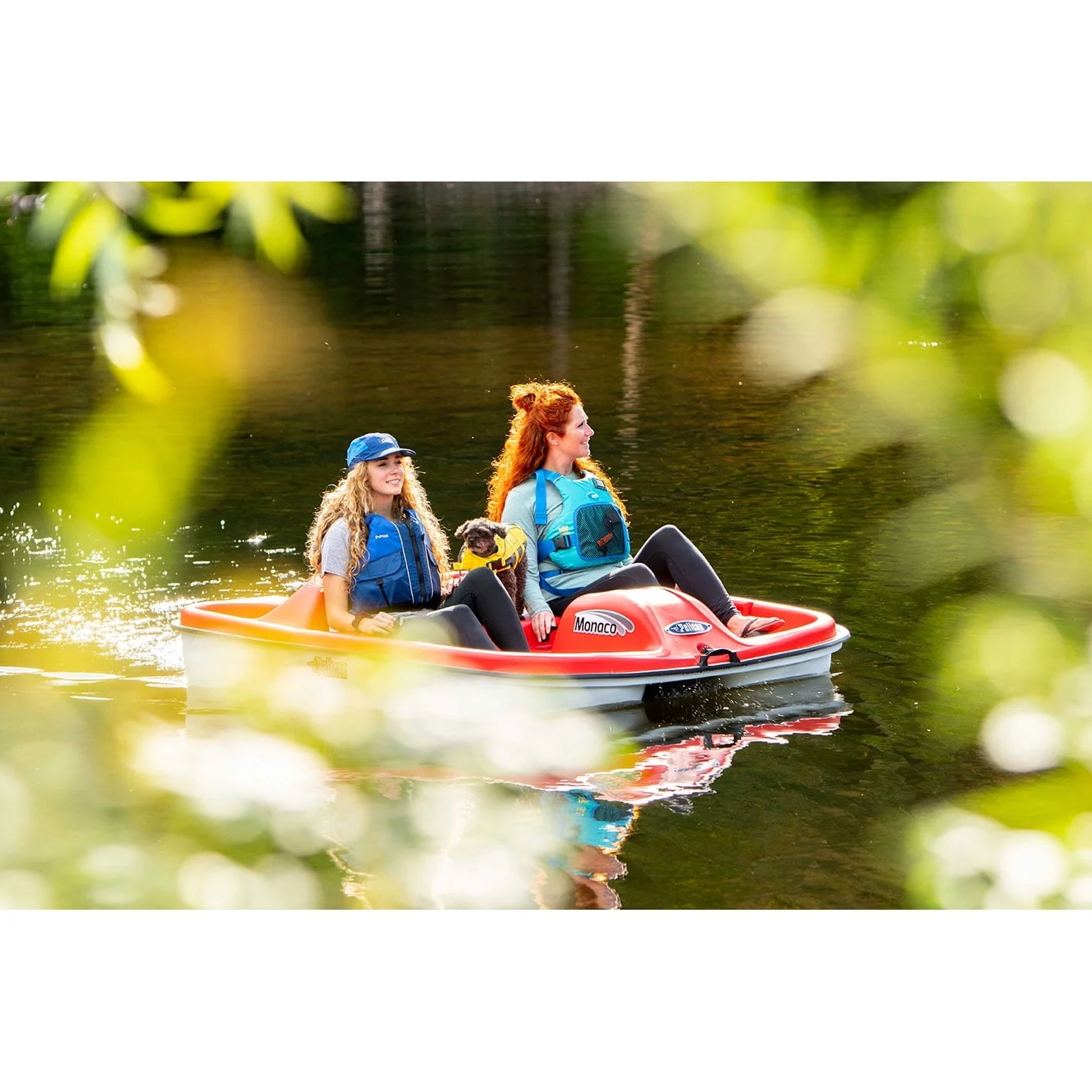 PEDAL BOAT MONACO Adjustable 5 Seat Pedal Boat, Red/White - Image 6