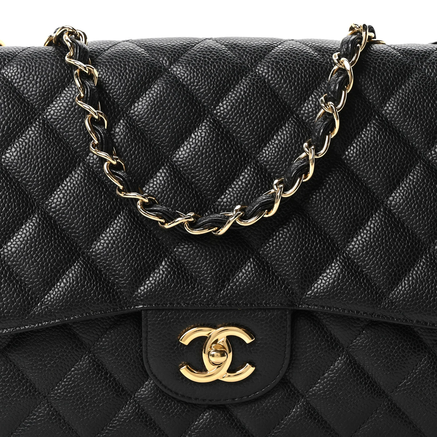 Caviar Quilted Jumbo Single Flap Black
