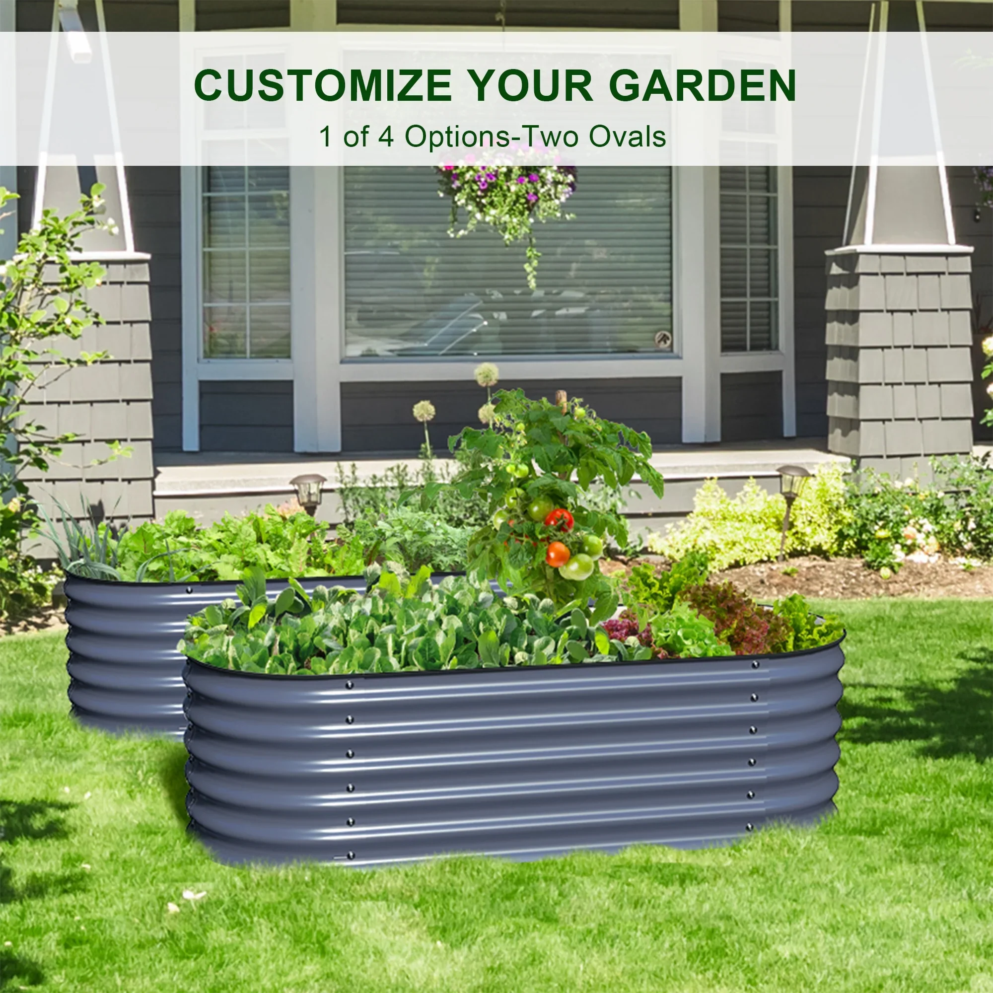 Olle 4-Style Modular Galvanized Raised Garden Beds [Build 1 of 4 Configurations]