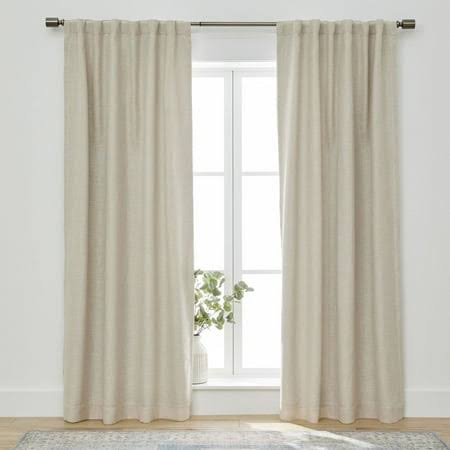 Better Homes & Gardens Blackout Linen Blend Curtain Rod Pocket Back Tab Panel, 50 inch x 84 inch, Papyrus Beige