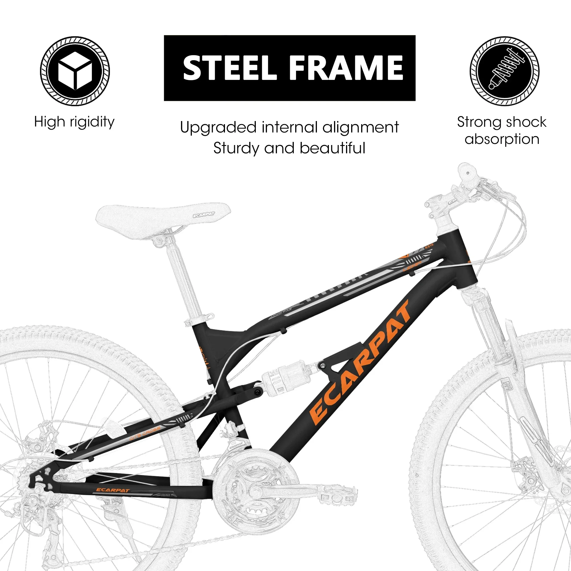 POVANLI  26 Inch Mountain Bike Adult Full Shimano 21 Speed Mountain Bike, Dual Disc Brake, Aluminum Frame Disc Brake, Front Suspension, Mountain biking for both men and women, Black (Gift)