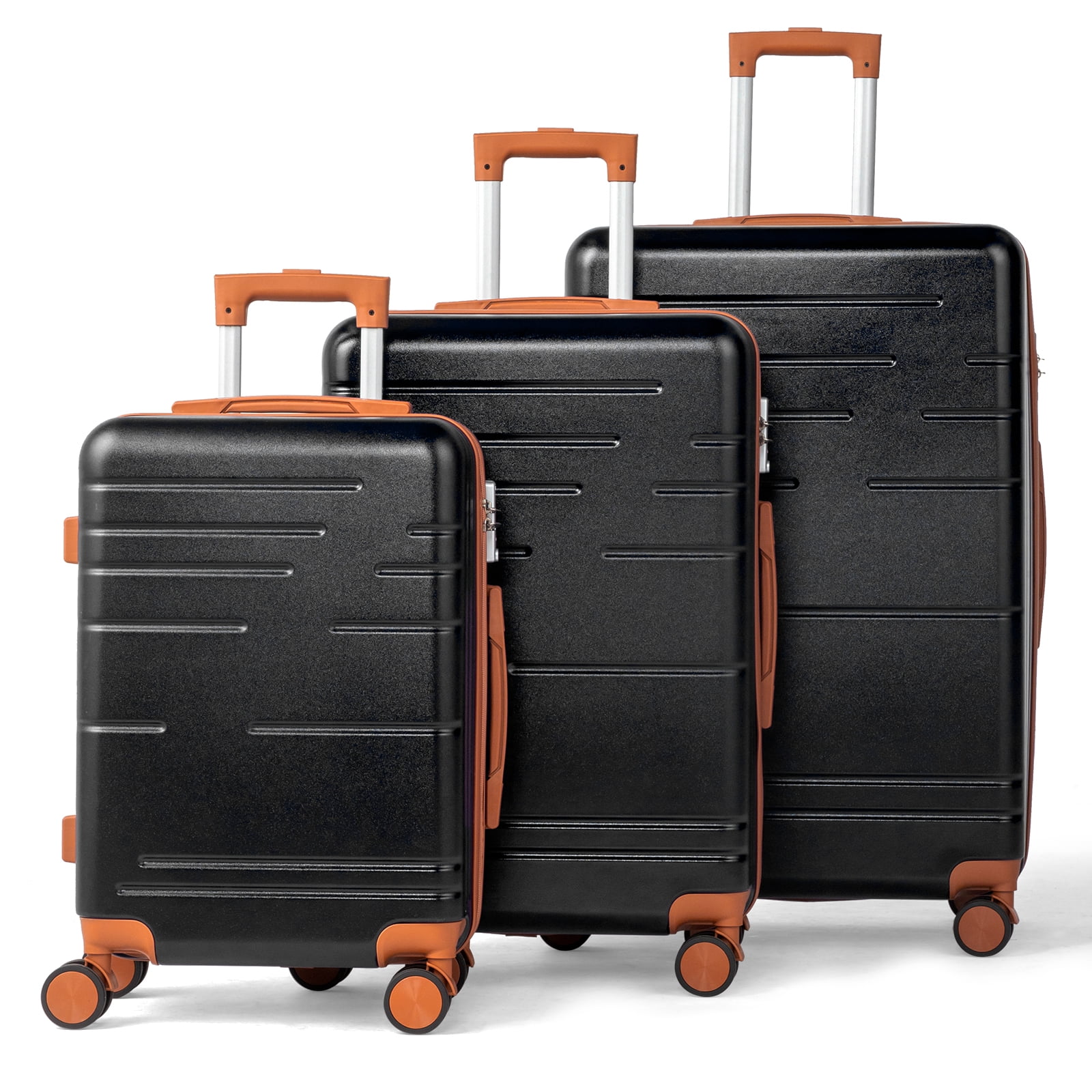 Zimtown Luggage 3 Piece Set Suitcase ABS Hardside Lightweight with TSA Lock Spinner Wheels, Beige