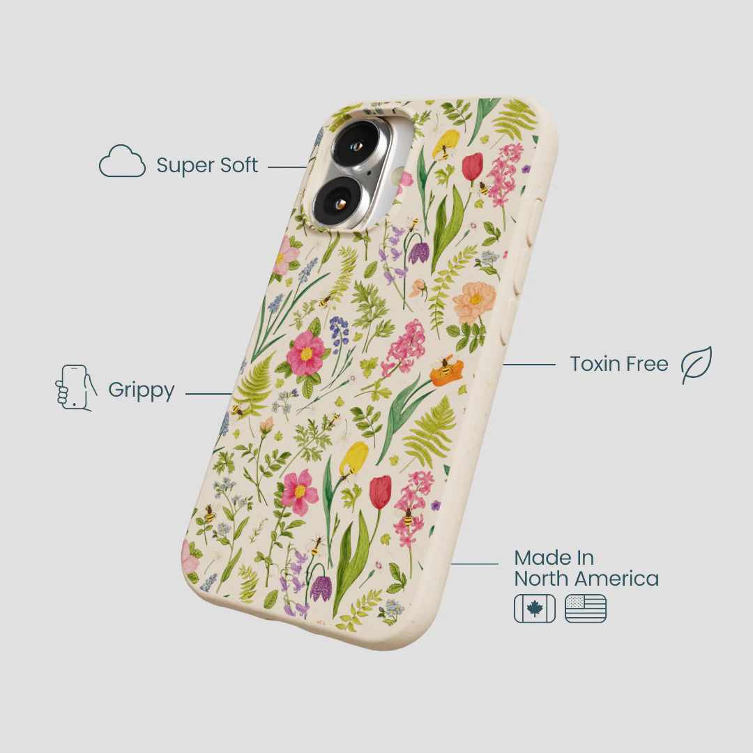 Seashell Bee Meadow iPhone 16 Case