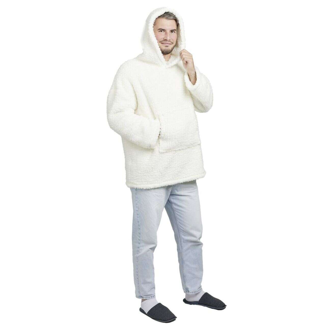 Pull plaid teddy adulte à capuche 70xH80cm (2 modèles)