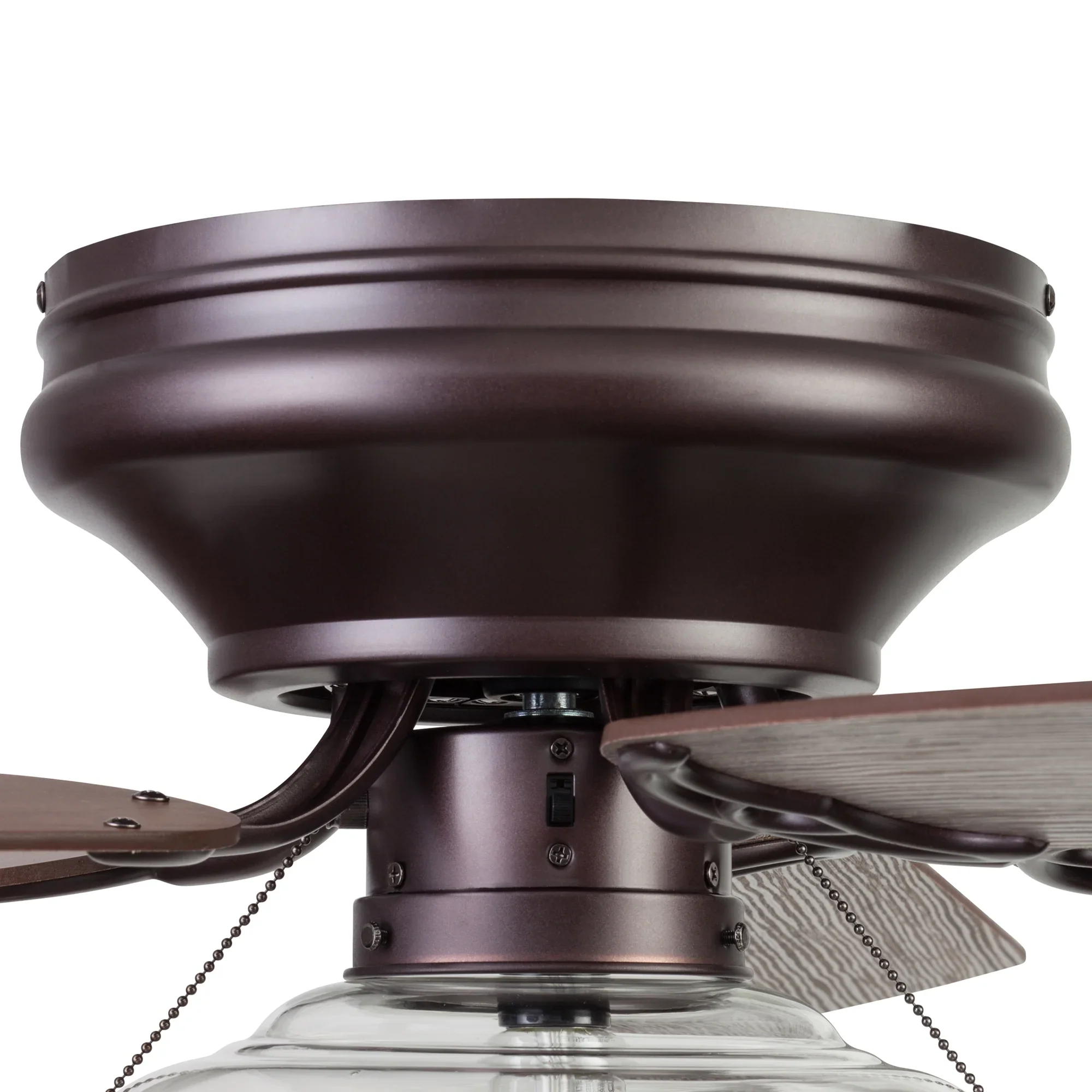 Better Homes & Gardens Wyndham 52 Bronze Ceiling Fan with Light, 5 Blades, Pull Chains & Reverse Airflow