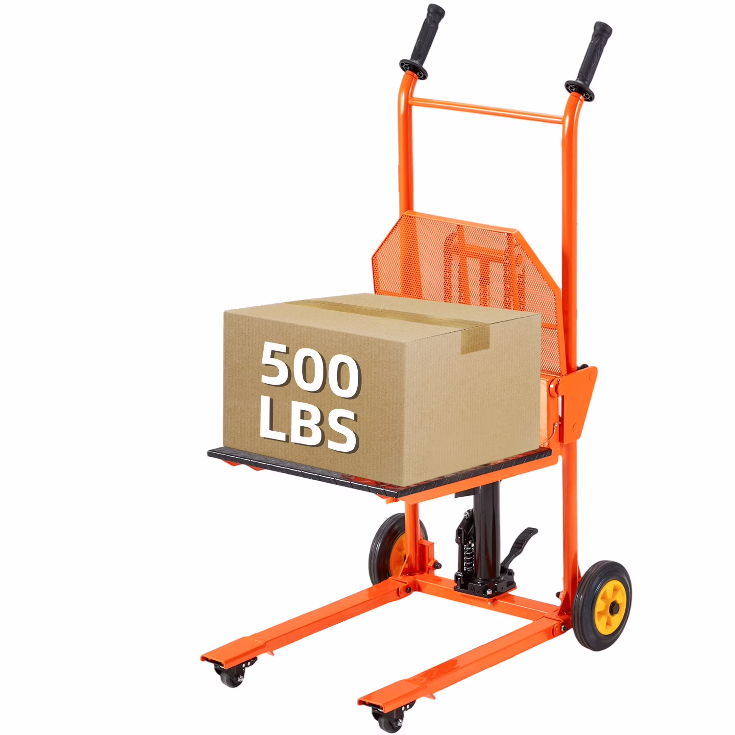 Hydraulic Material Lift Pallet Truck 500 Lbs,Lift Table Cart,32" Max Lift Height Pallet Truck Jack with Lockable Swivel Casters �C Ideal for Warehouse, Workshop and Garage Use(Hydraulic)