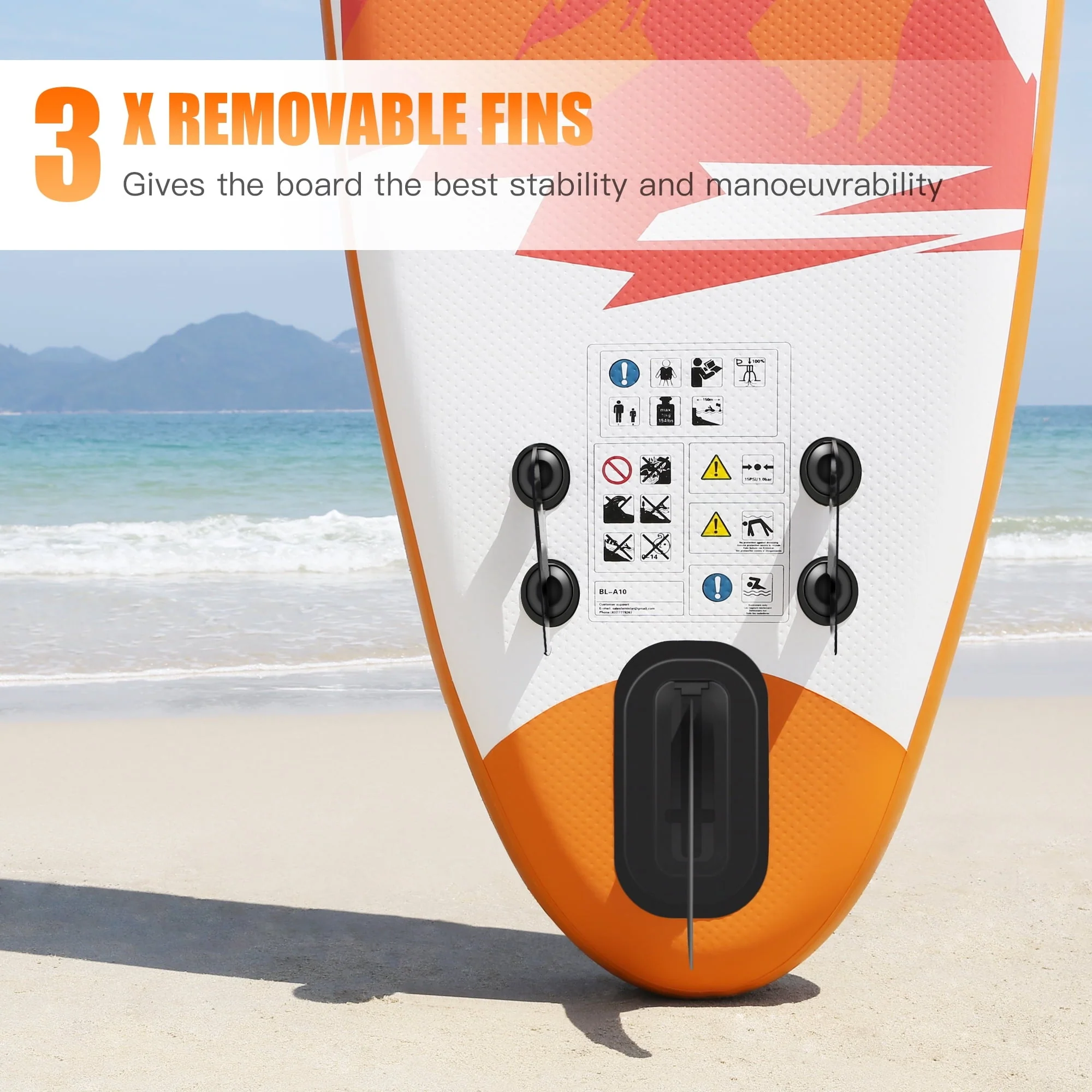 Famistar 10'10" Inflatable Stand Up Paddle Board SUP w/ 3 Fins, Adjustable Paddle, Pump  Carrying Backpack