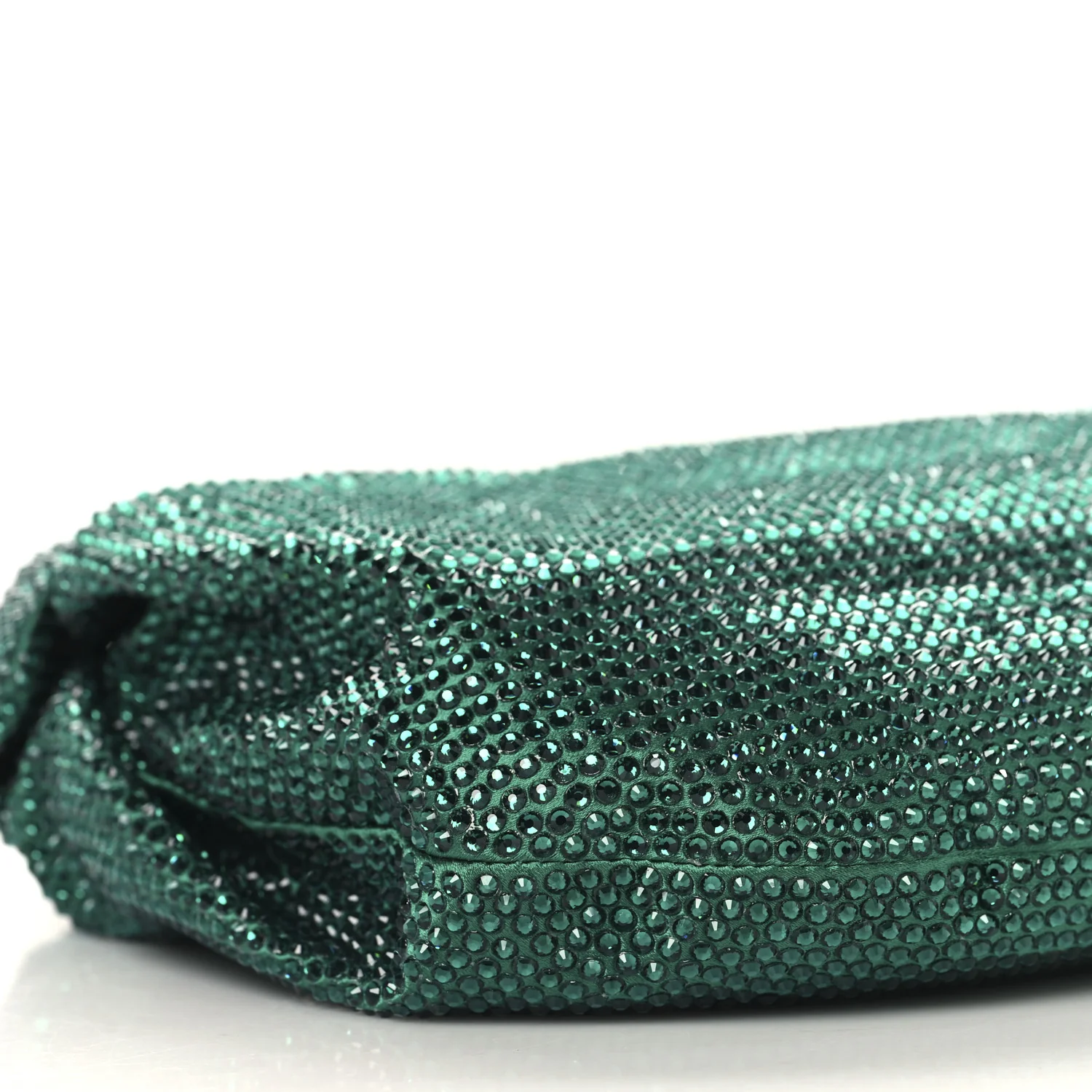 Crystal Embellished Satin Mini Hotfix Jodie Emerald