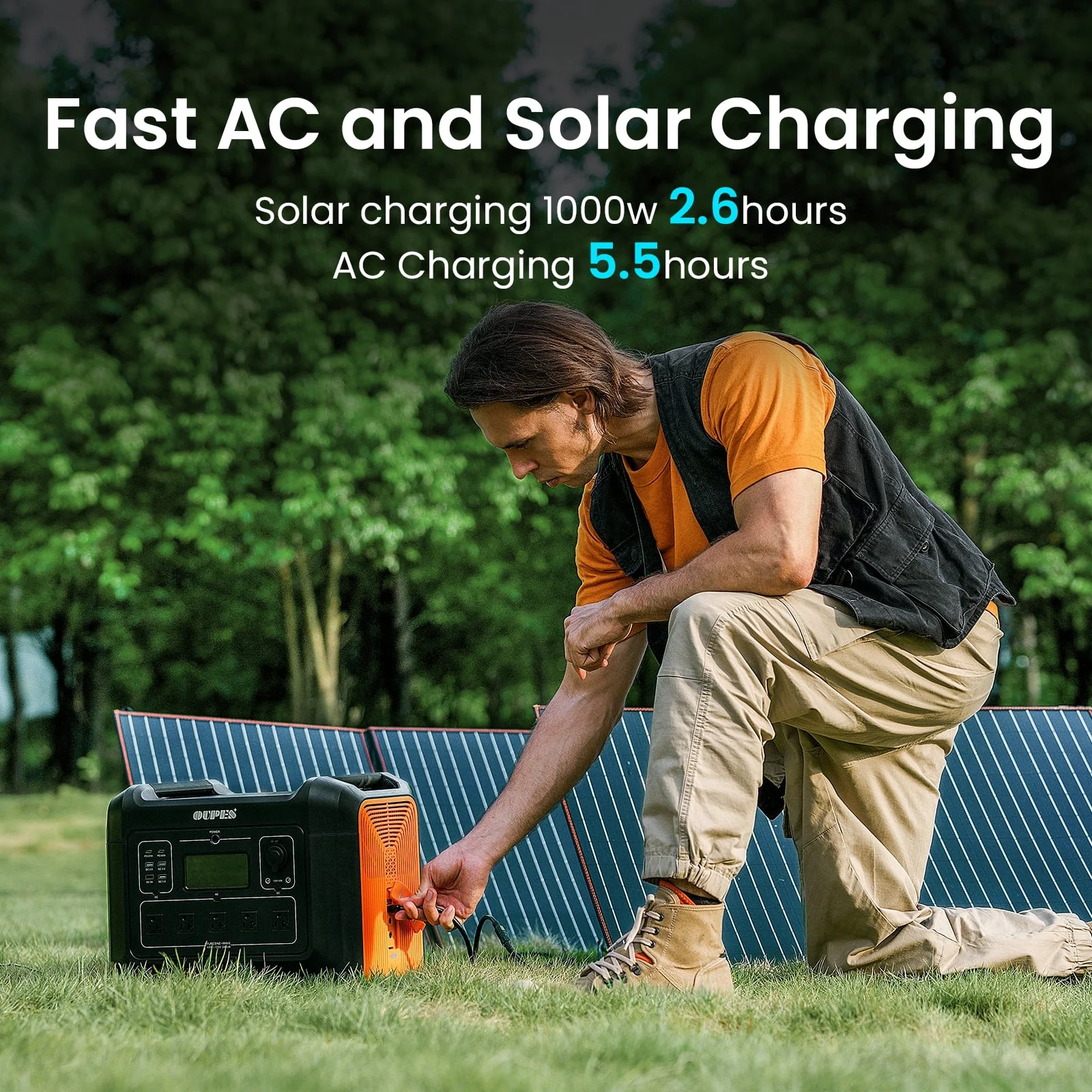 2400W 2232Wh Portable Power Station with 4x240W Solar Panel,Solar Generator for Outdoor Camping,Home Backup,Emergency,RV( 2400+960W Panel) - Image 2