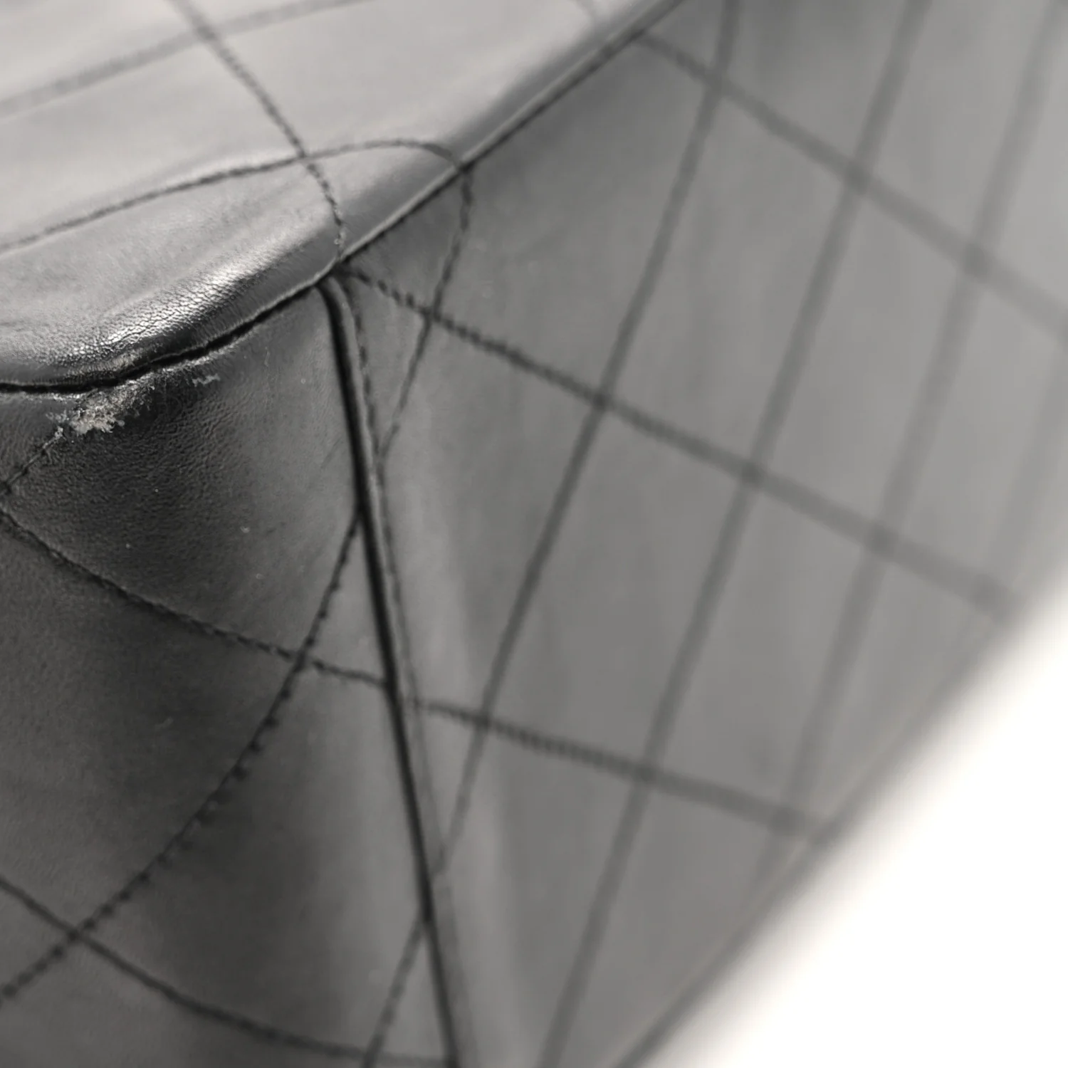 Lambskin Quilted XL Jumbo Single Flap Black