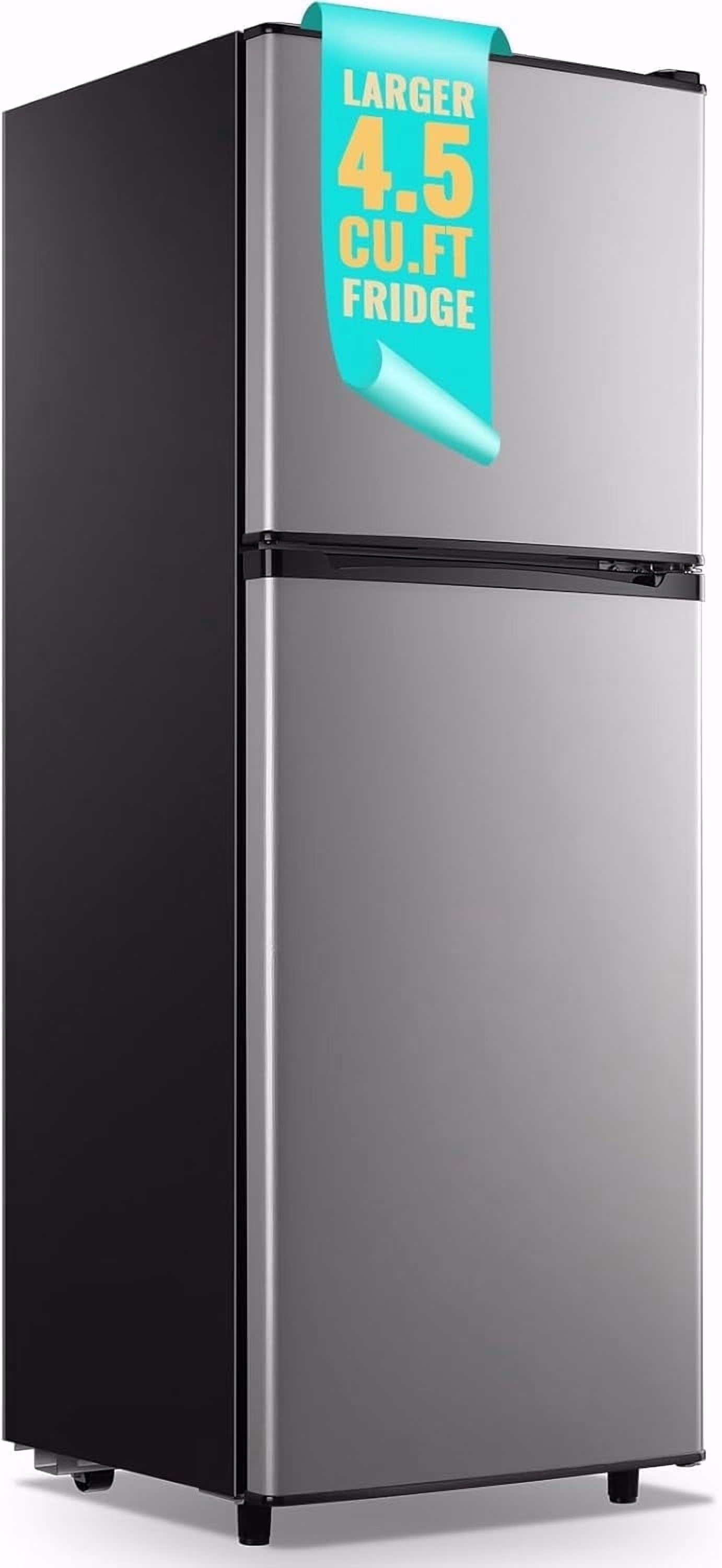 4.5 Cu.ft Large Size Mini Fridge with Adjustable Thermostat, Compact Refrigerator Silver, New(Silver)