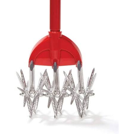 Garden Weasel 90206 Cultivator and Tiller, Durable Steel, Detachable Tines, No Bending, Red