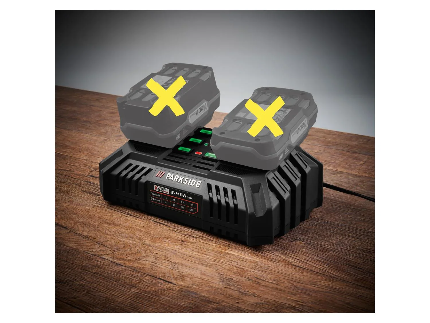 PARKSIDE Chargeur de batterie double PDSLG 20 B1, 2,5 A, 20 V
