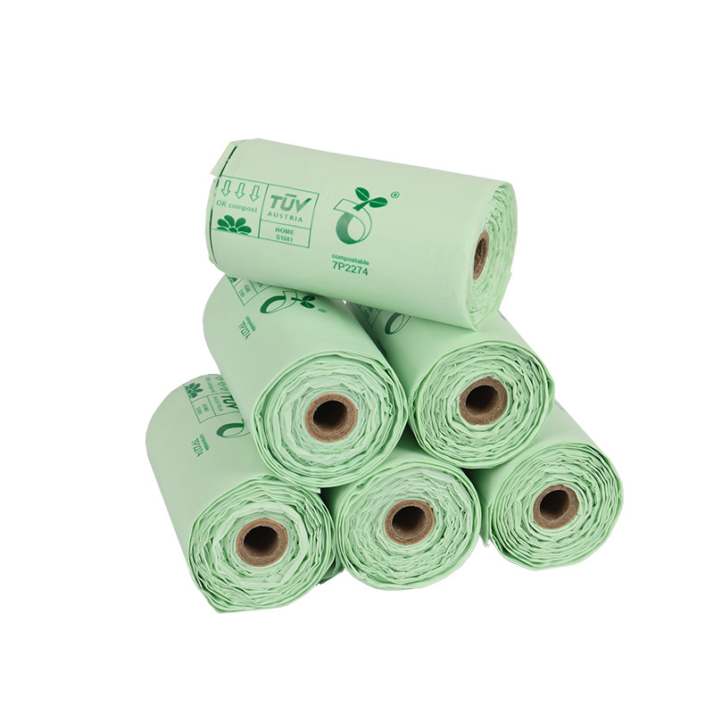 Biodegradable Dog Poop Bags Corn Starch Tie Handle Portable Sustainable Compostable Pet Waste Bags