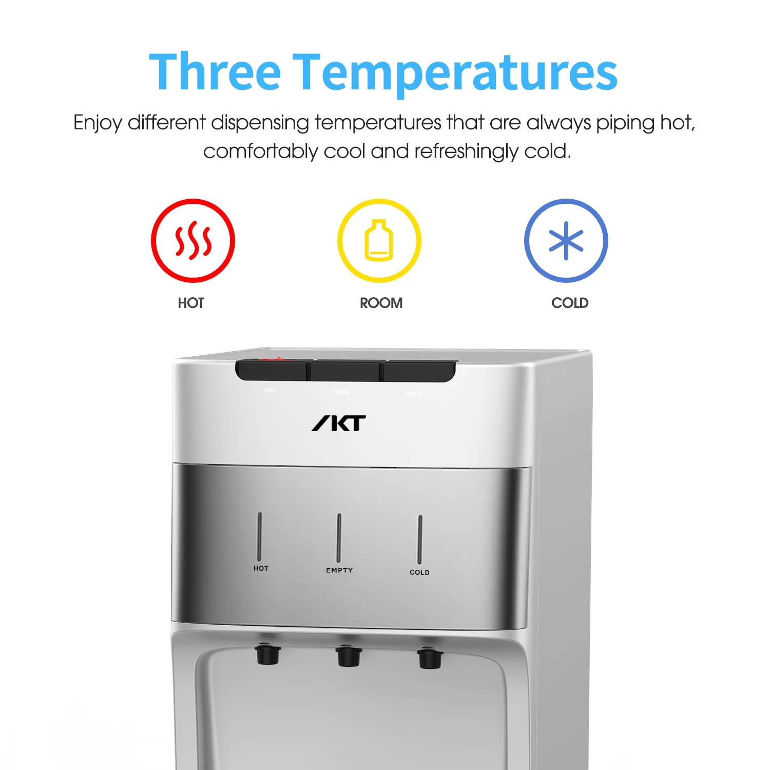 Self Cleaning Bottom Load Water Cooler Dispenser for 3 5 Gallon Bottle with Child Safety Lock Display Light Silver Image 4