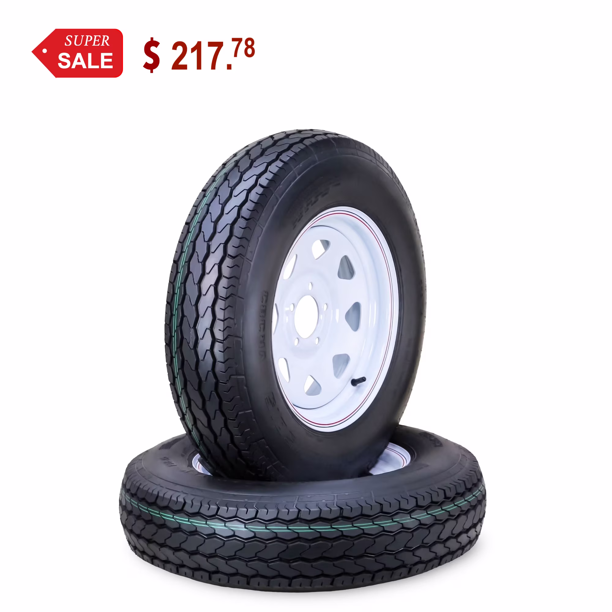 Free Country Trailer Tire Wheel Assembly ST205/75D15 6 - Ply C 101 L 5 Lug on 5