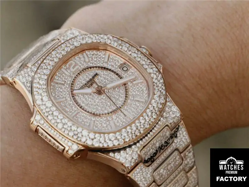 Patek Philippe Nautilus Jumbo 7021 / 1R-001 Full Paved Diamonds Dial