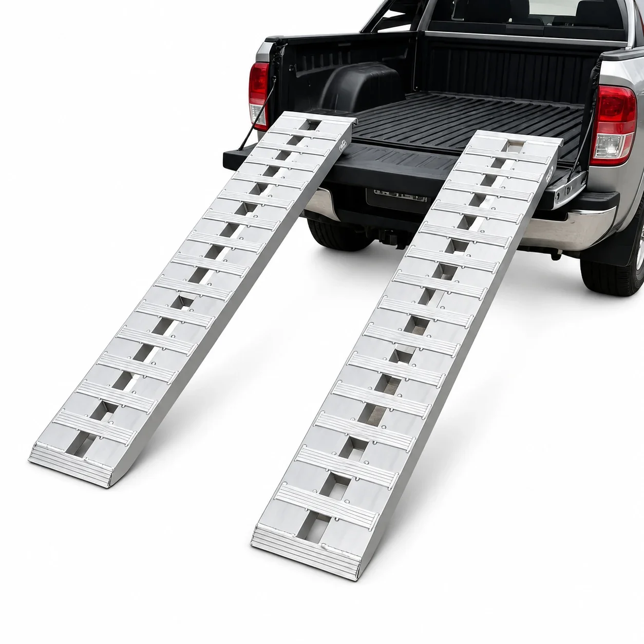 Aluminum Loading Ramps, 2-Pack, 96x15 Inches, 10,000 lb Capacity, Folding Non-Slip Design for Trucks and Tractors