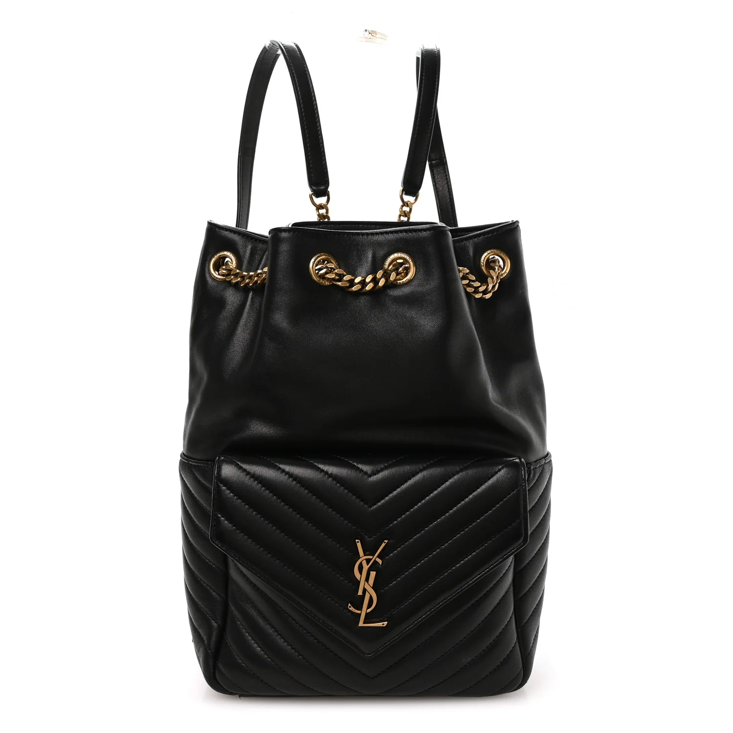 Lambskin Matelasse Monogram Joe Backpack Black