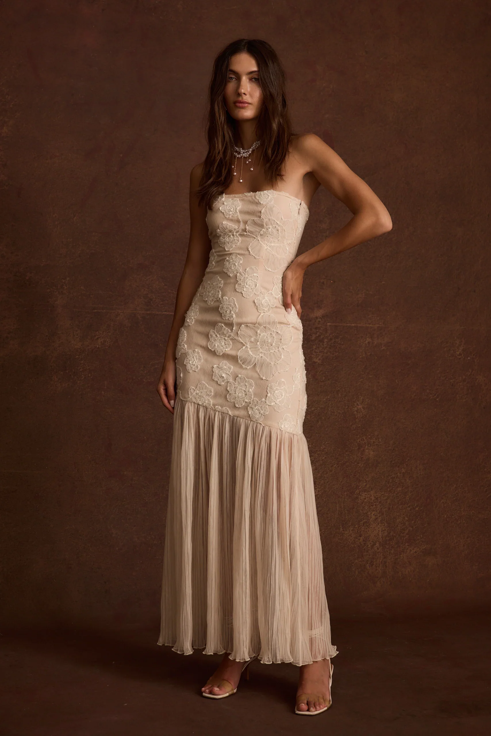 Daylight Blush Embroidered Maxi Dress