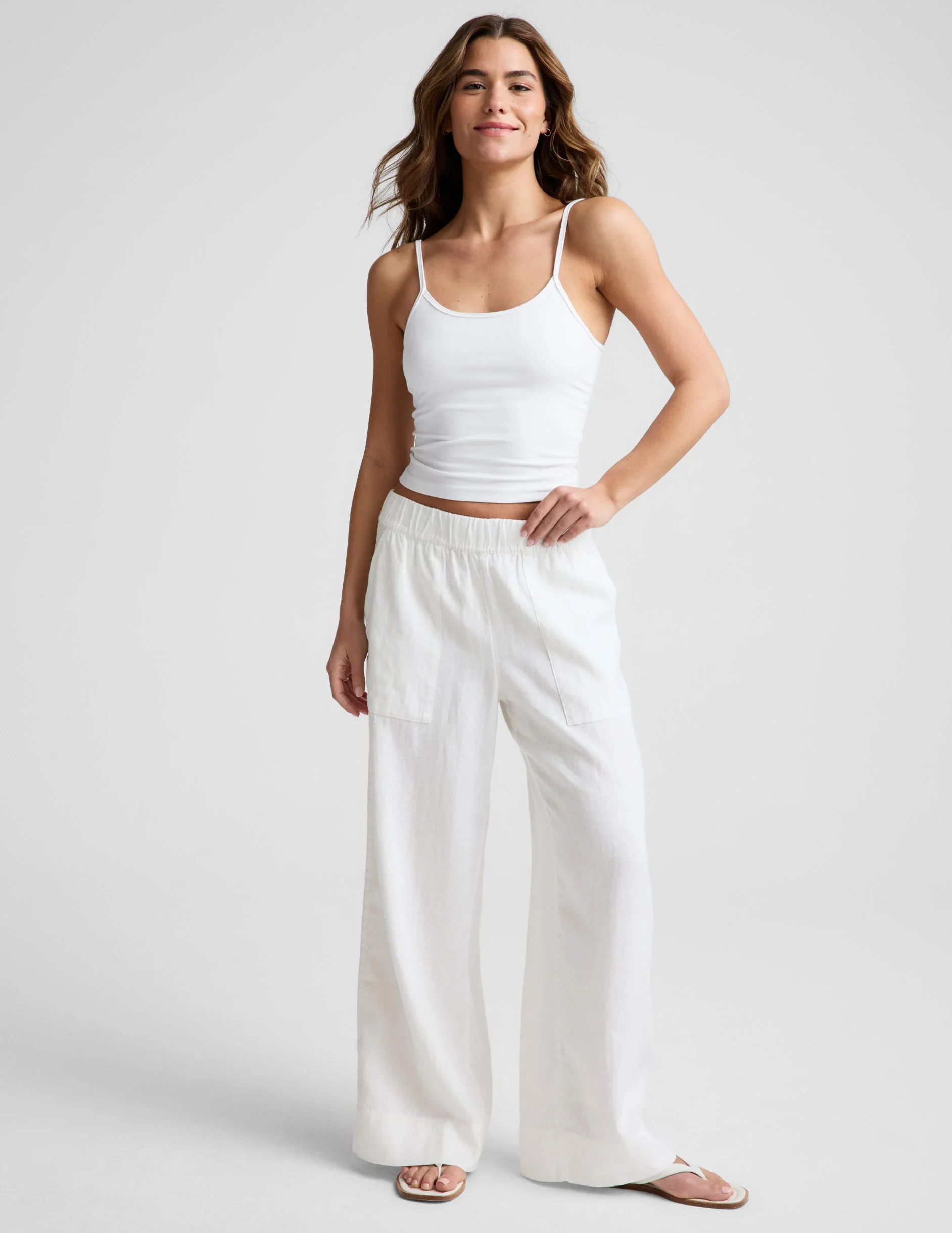 SoftWash Linen Easy Wide Leg Pant 31