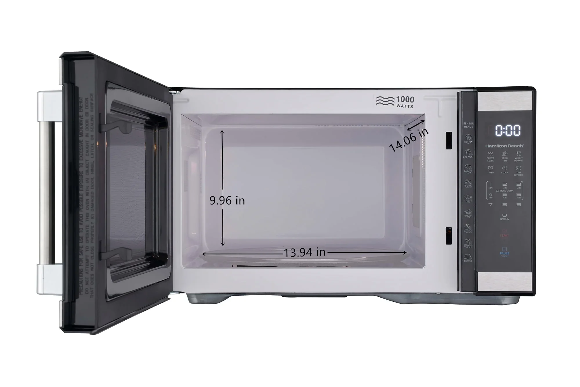 Hamilton Beach 1.1 cu ft Countertop Microwave Oven in Stainless Steel