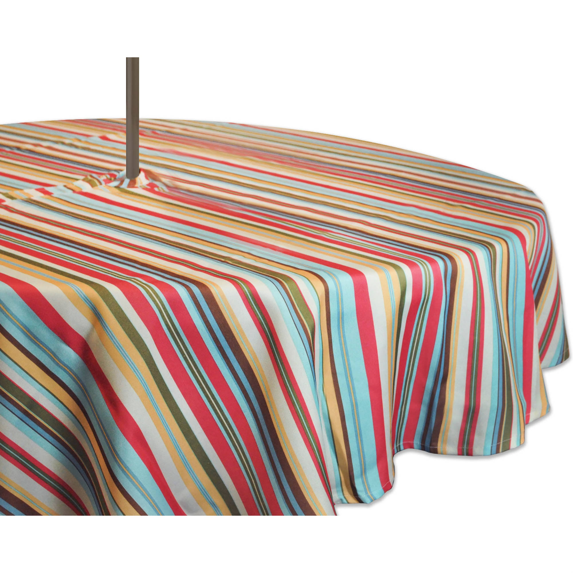 DII Summer Stripe Outdoor Tablecloth with Zipper 52