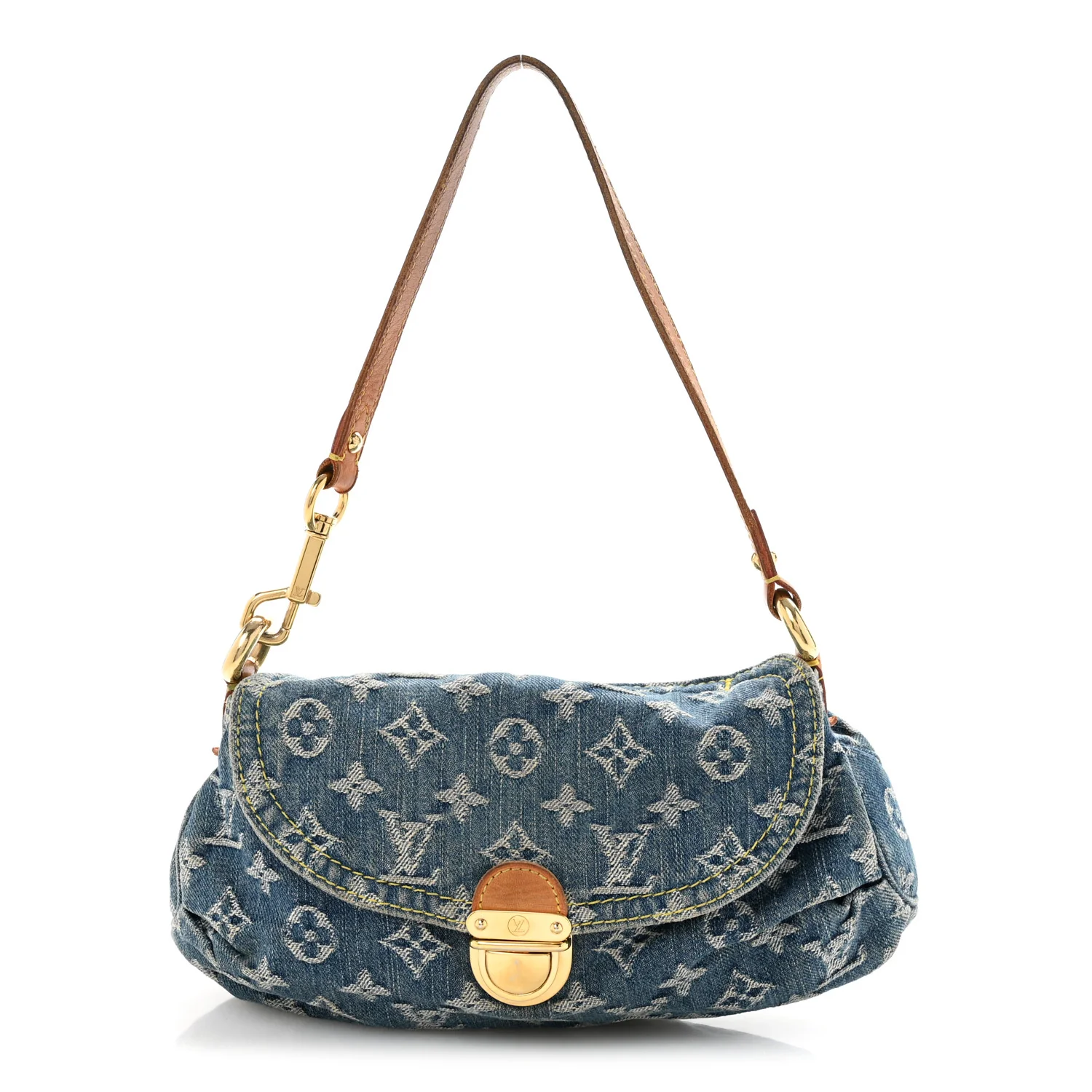 Monogram Denim Mini Pleaty Blue