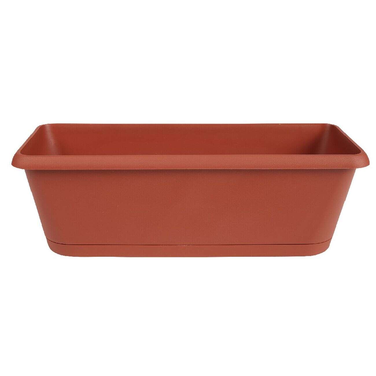 Jardinière plastique rouge terracota 48.8x18.8xH16cm