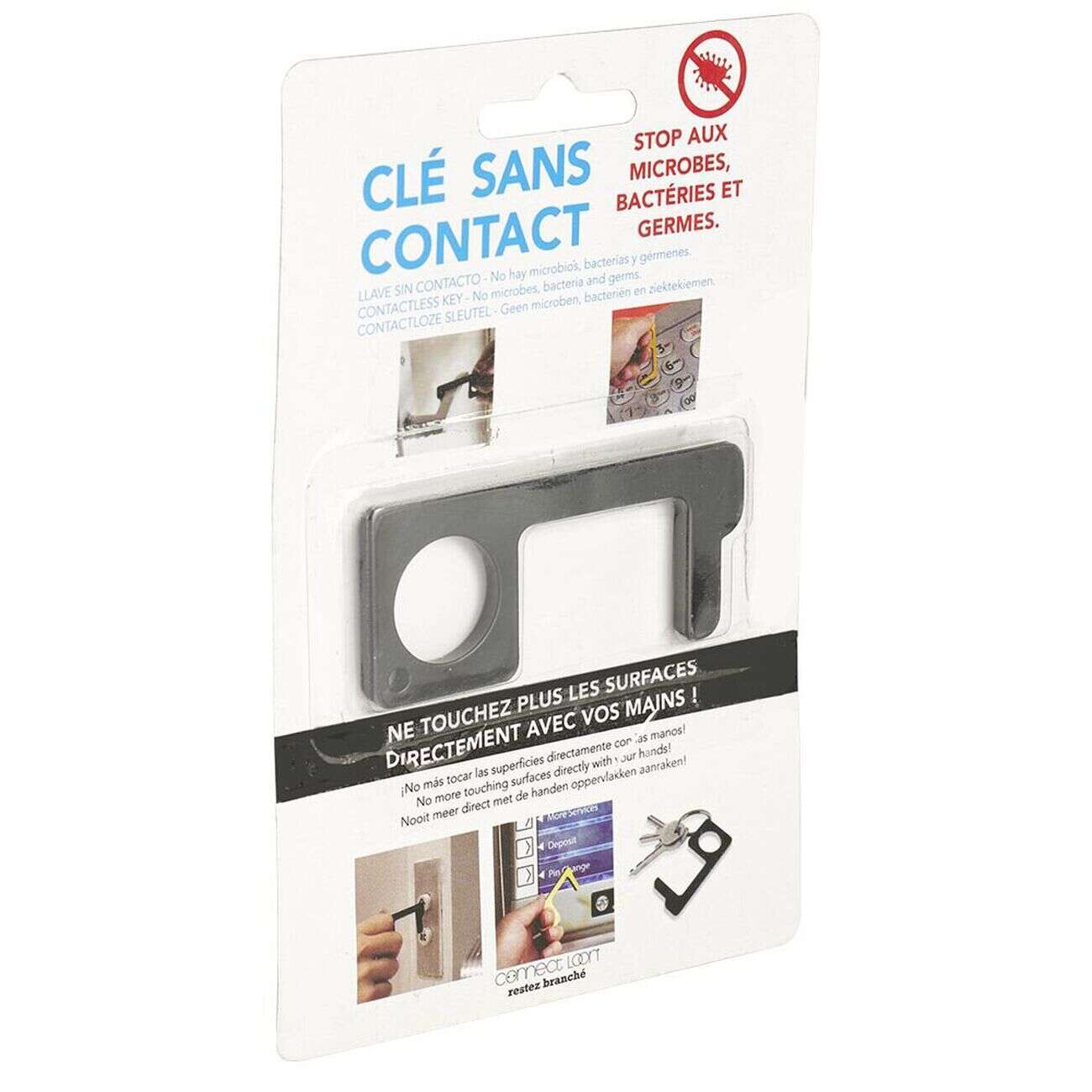 Crochet hygiènique multi-usages forme clé métal (3 modèles)