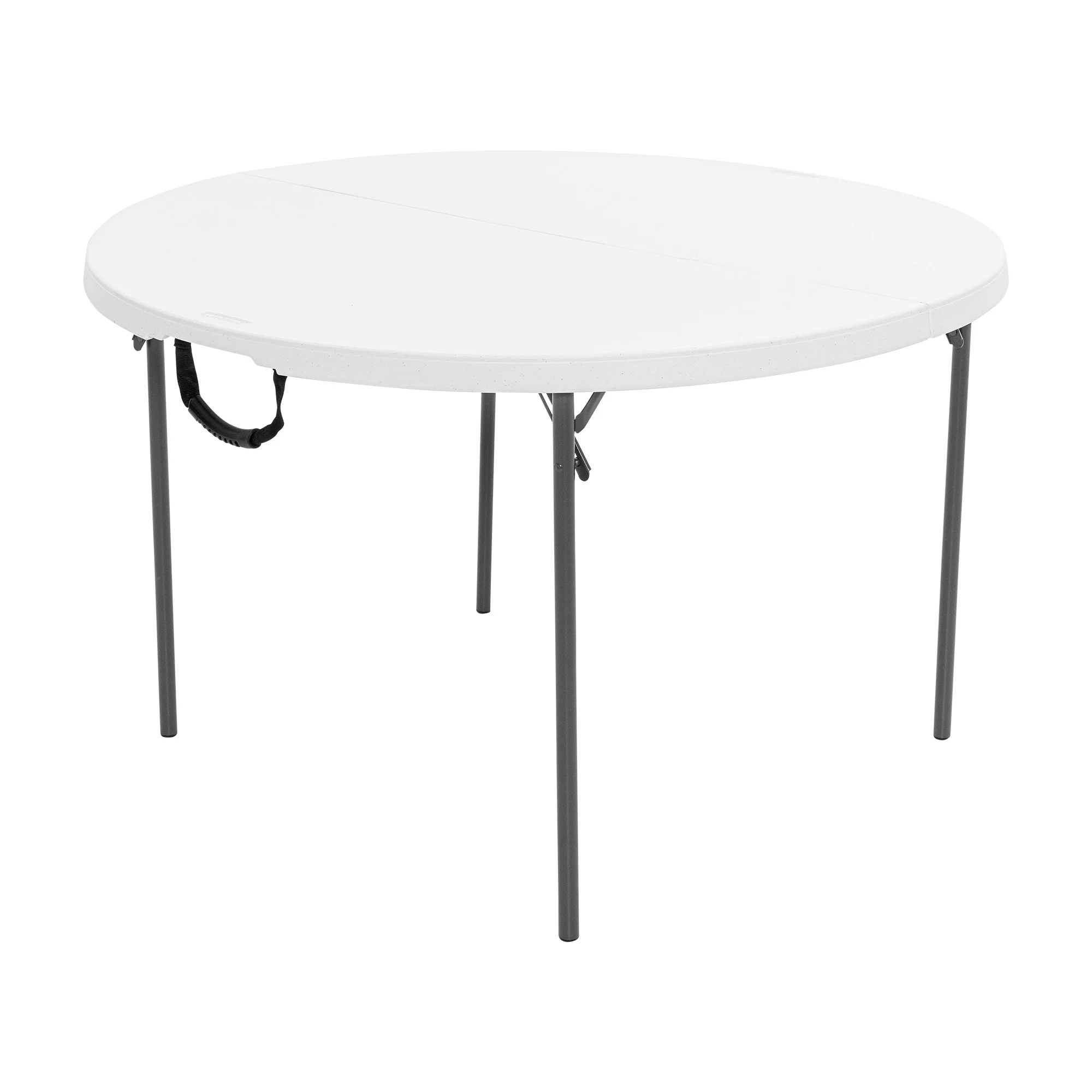48 inch Round Fold-in-Half Table, Indoor/Outdoor Essential, White Granite (280064)(White Granite) - Image 2
