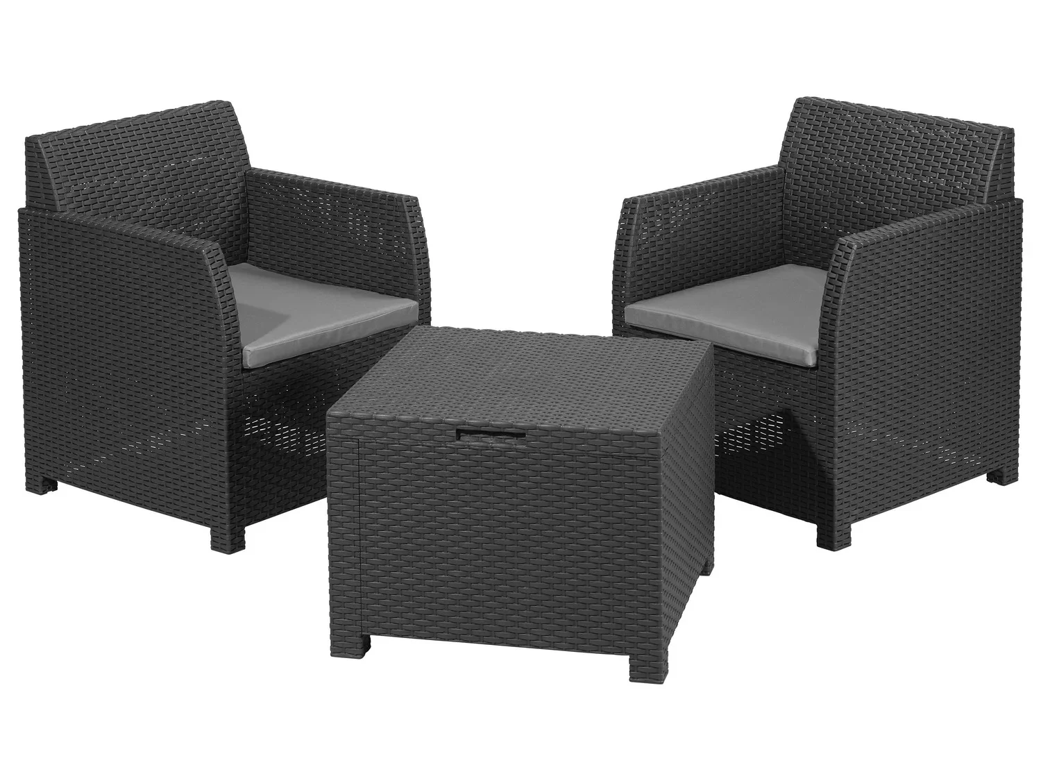 LIVARNO home Ensemble de meubles de balcon, anthracite/gris, 3 pices