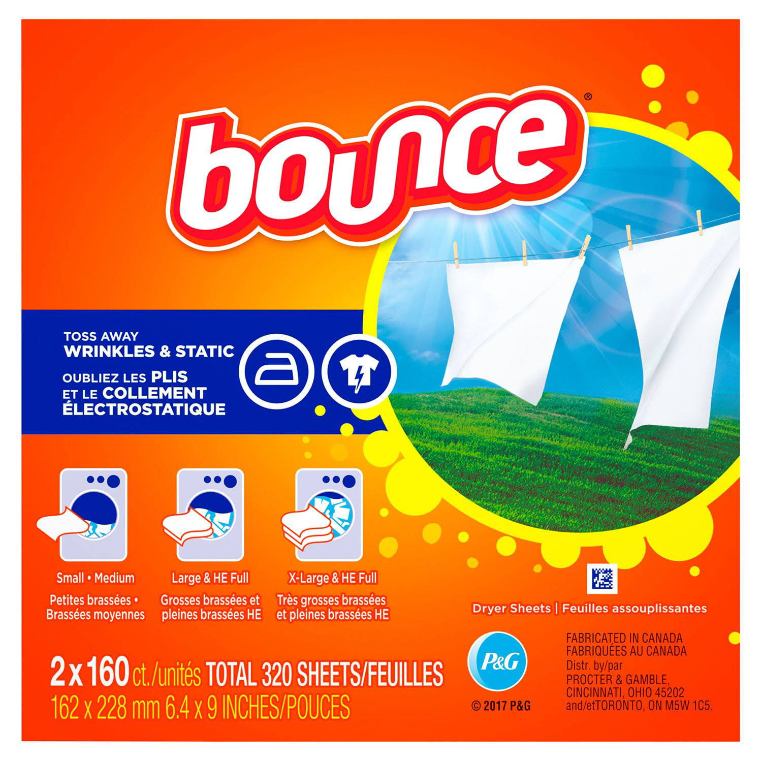 Bounce Dryer Sheets, Outdoor Fresh - 2 - 160 sheets [320 sheets]