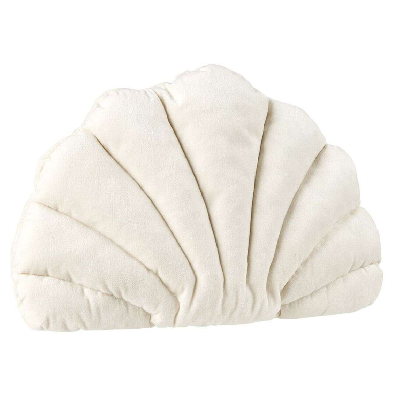 Coussin velours forme coquillage