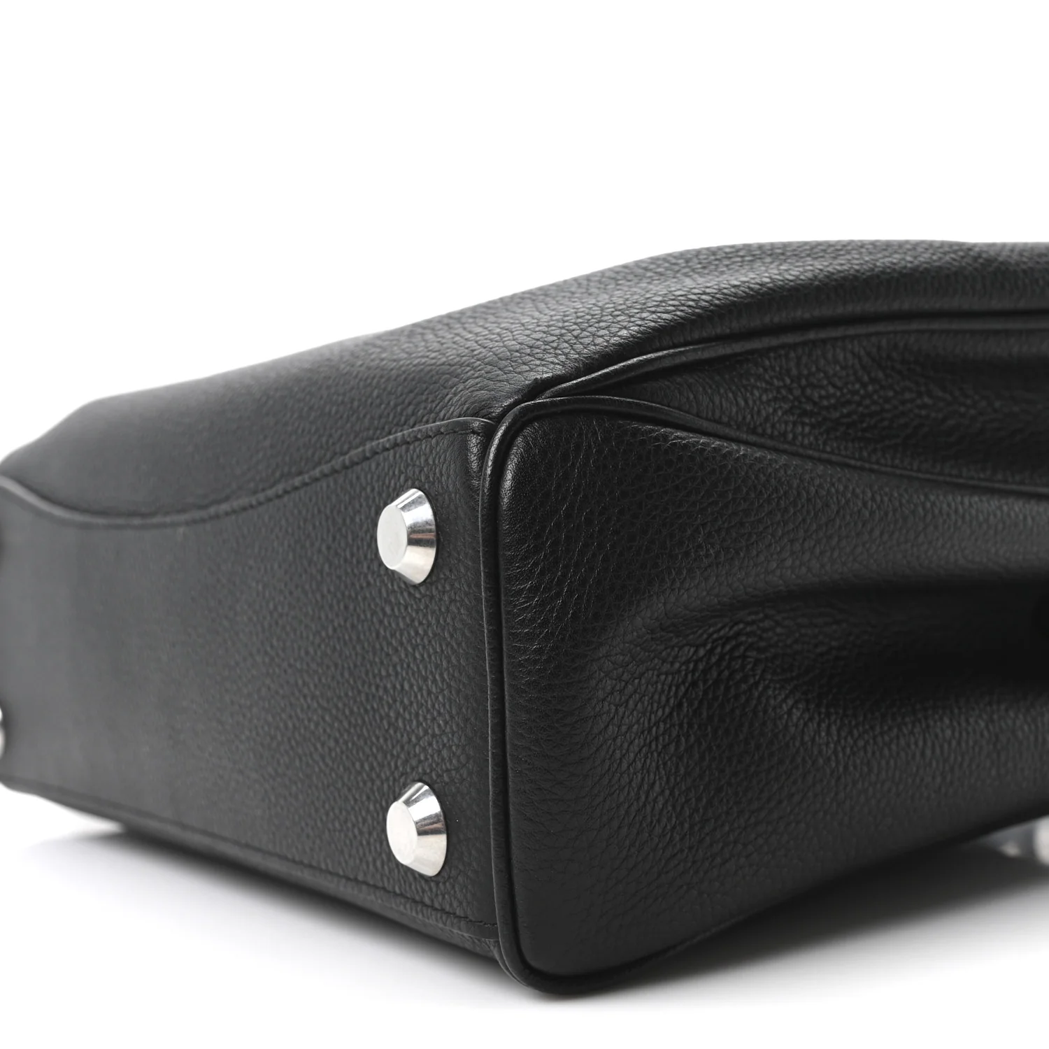 Grained Calfskin Small Rodeo Top Handle Handbag Black