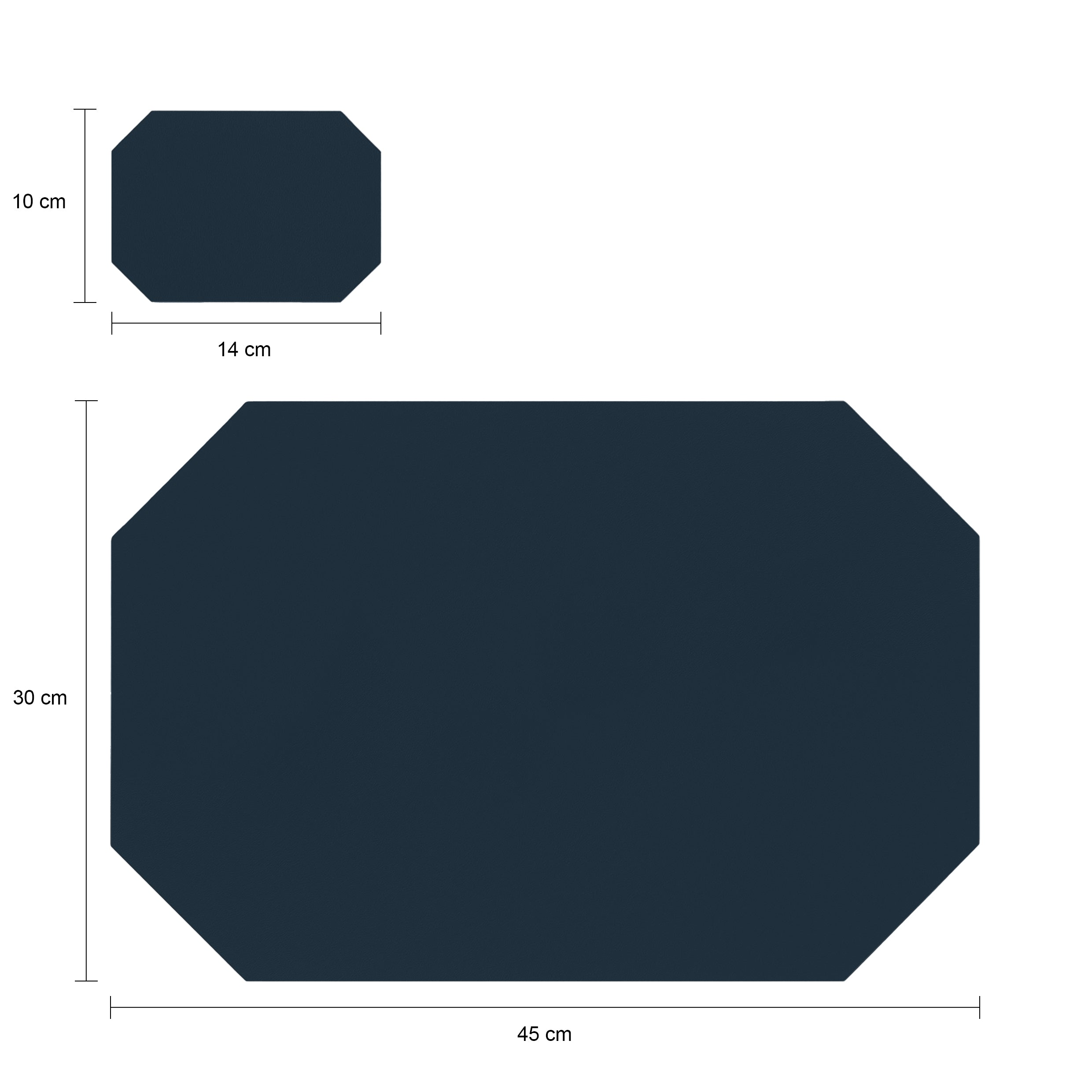Krumble Placemat + onderzetter - PU Leder - Blauw - Set van 4